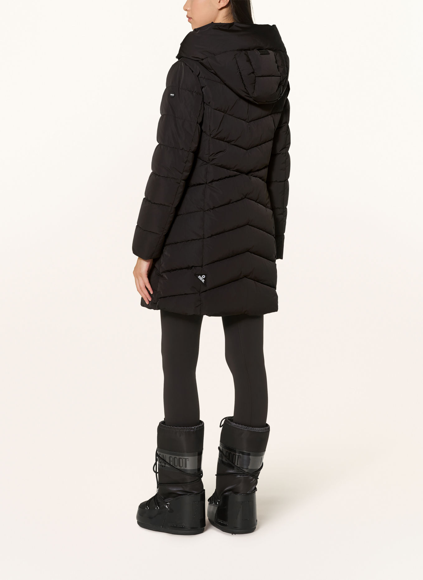 khujo KIERA Quilted Coat with Removable Trim: BLACK