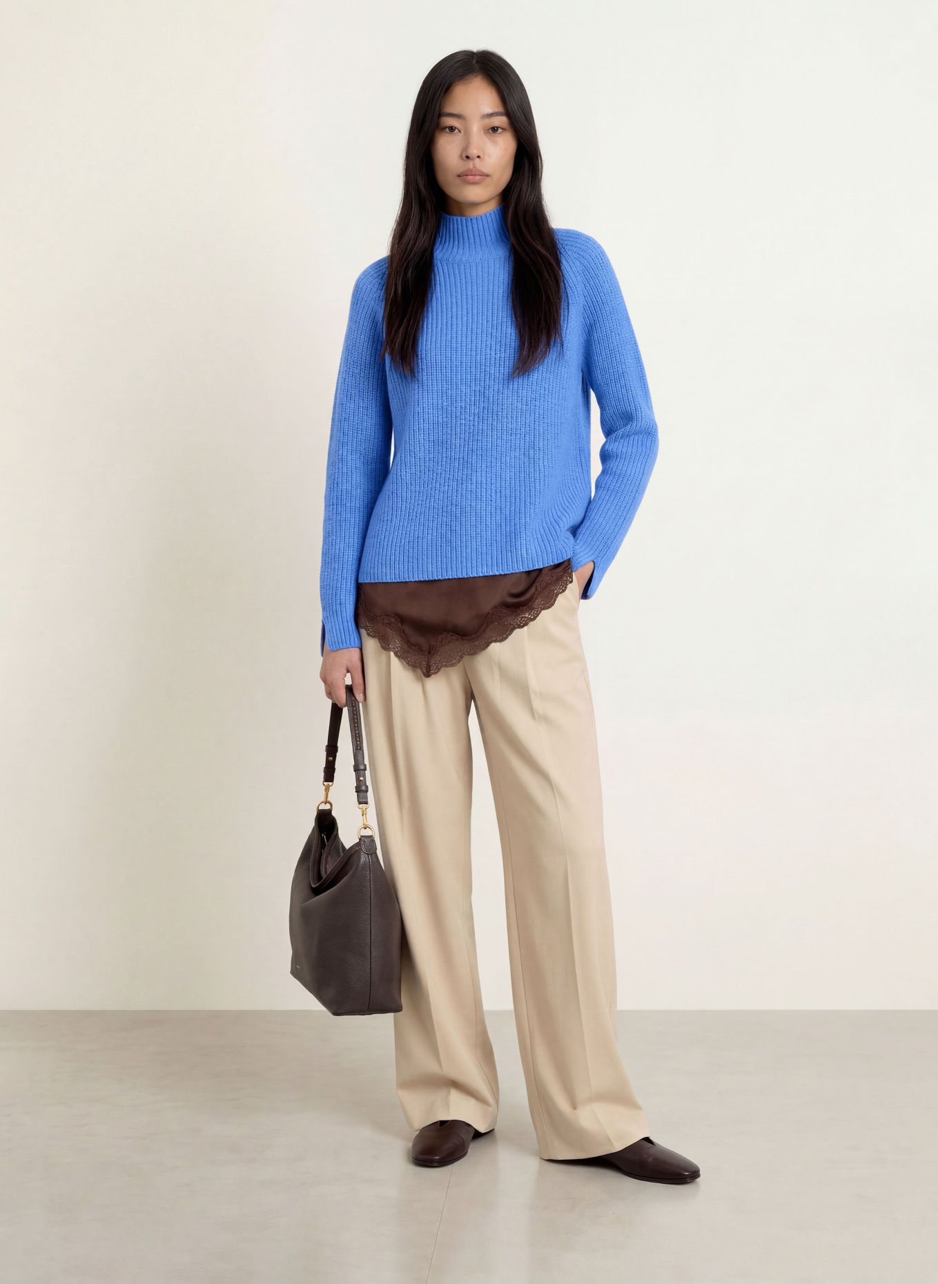 darling harbour Trui met kasjmier: MID BLUE