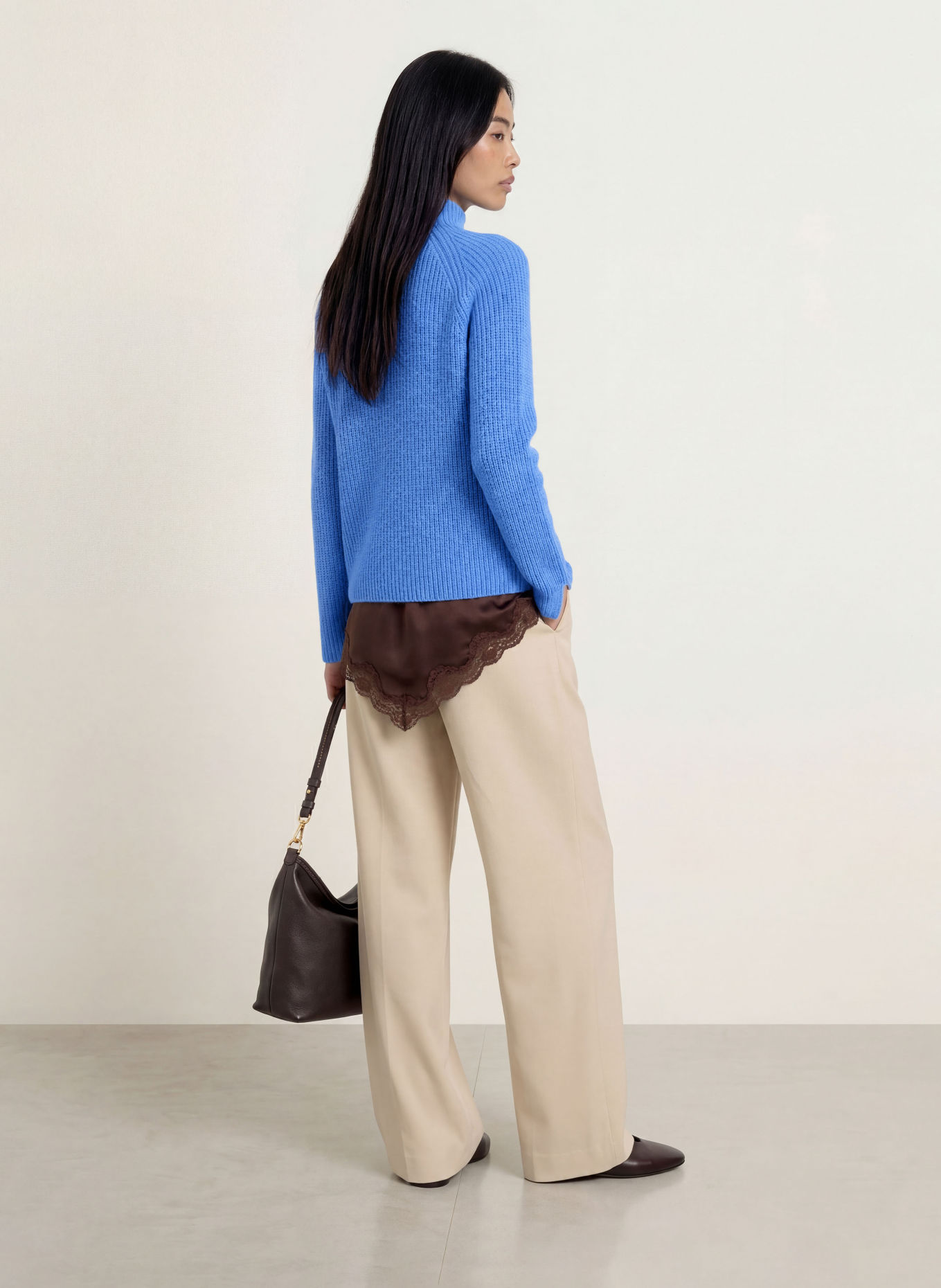 darling harbour Trui met kasjmier: MID BLUE