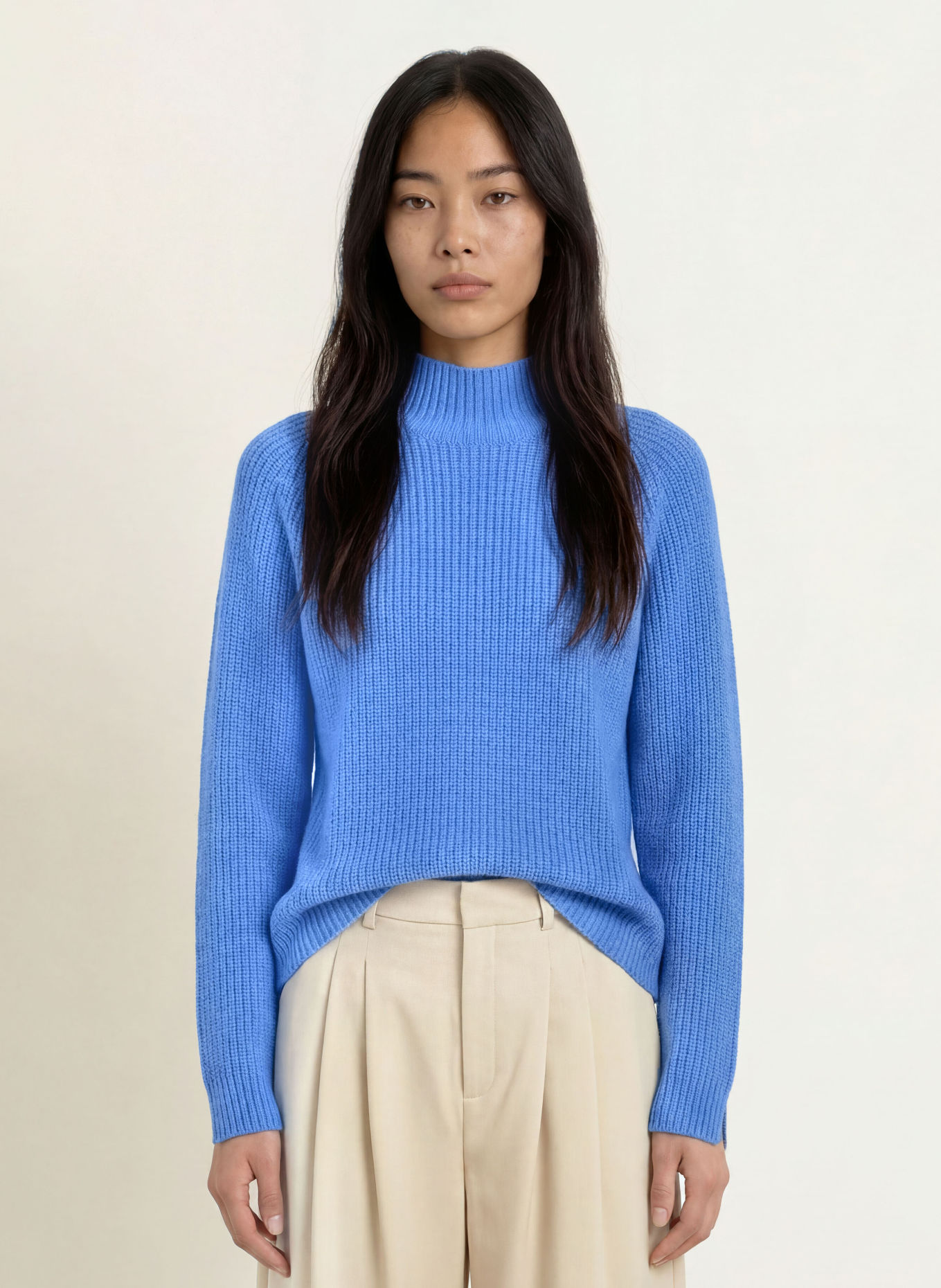 darling harbour Trui met kasjmier: MID BLUE