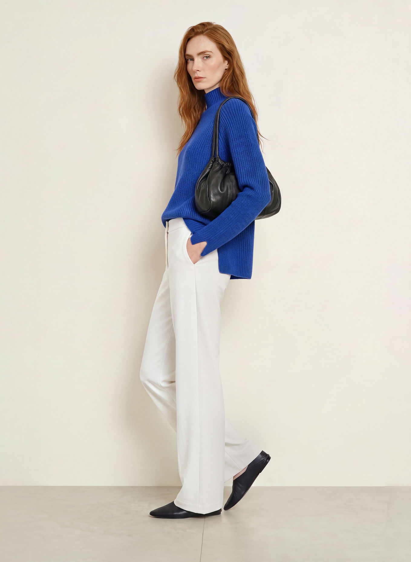darling harbour Trui met kasjmier: COBALT BLUE