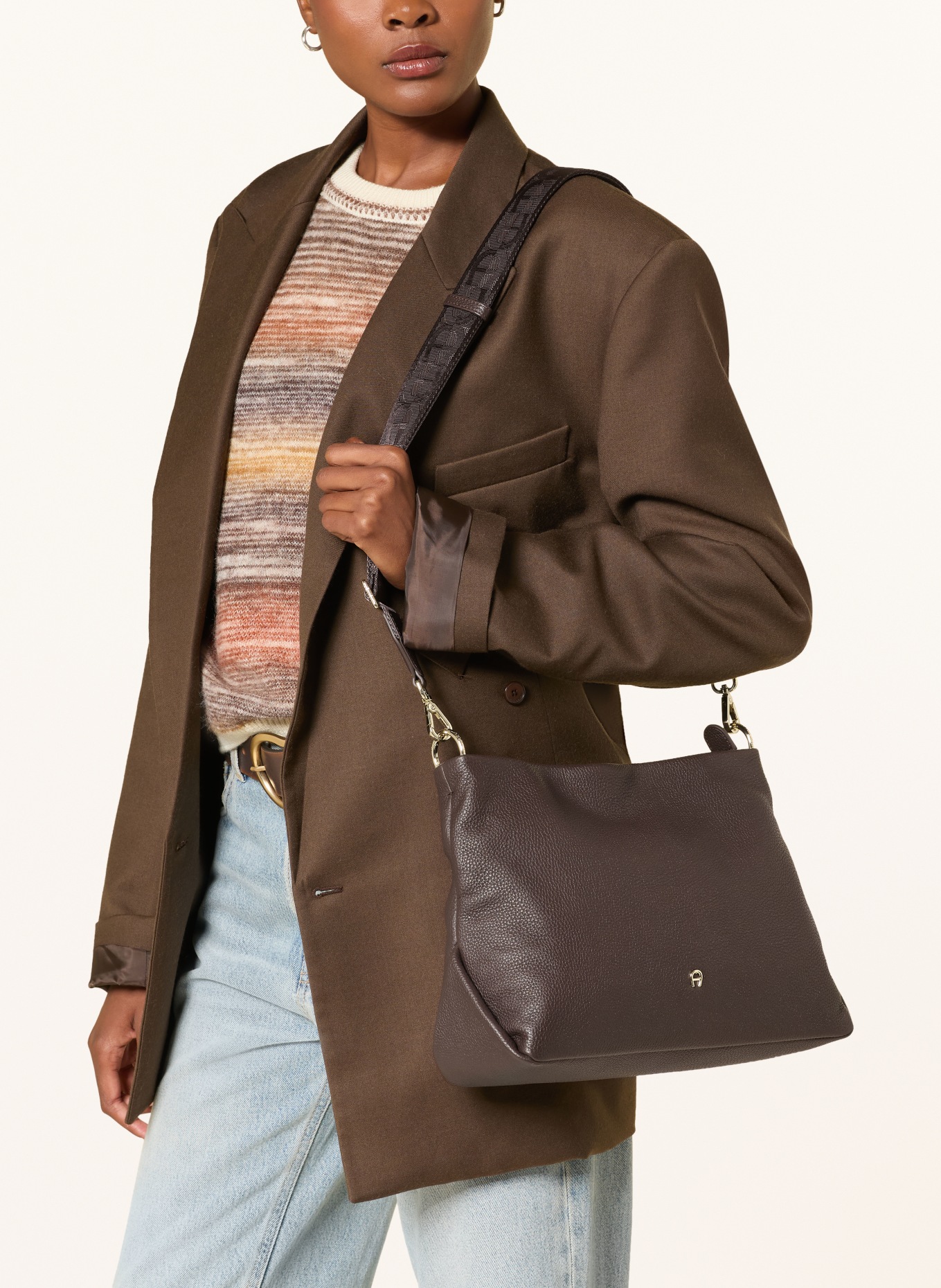 AIGNER PAOLA SMALL Handbag: DARK BROWN