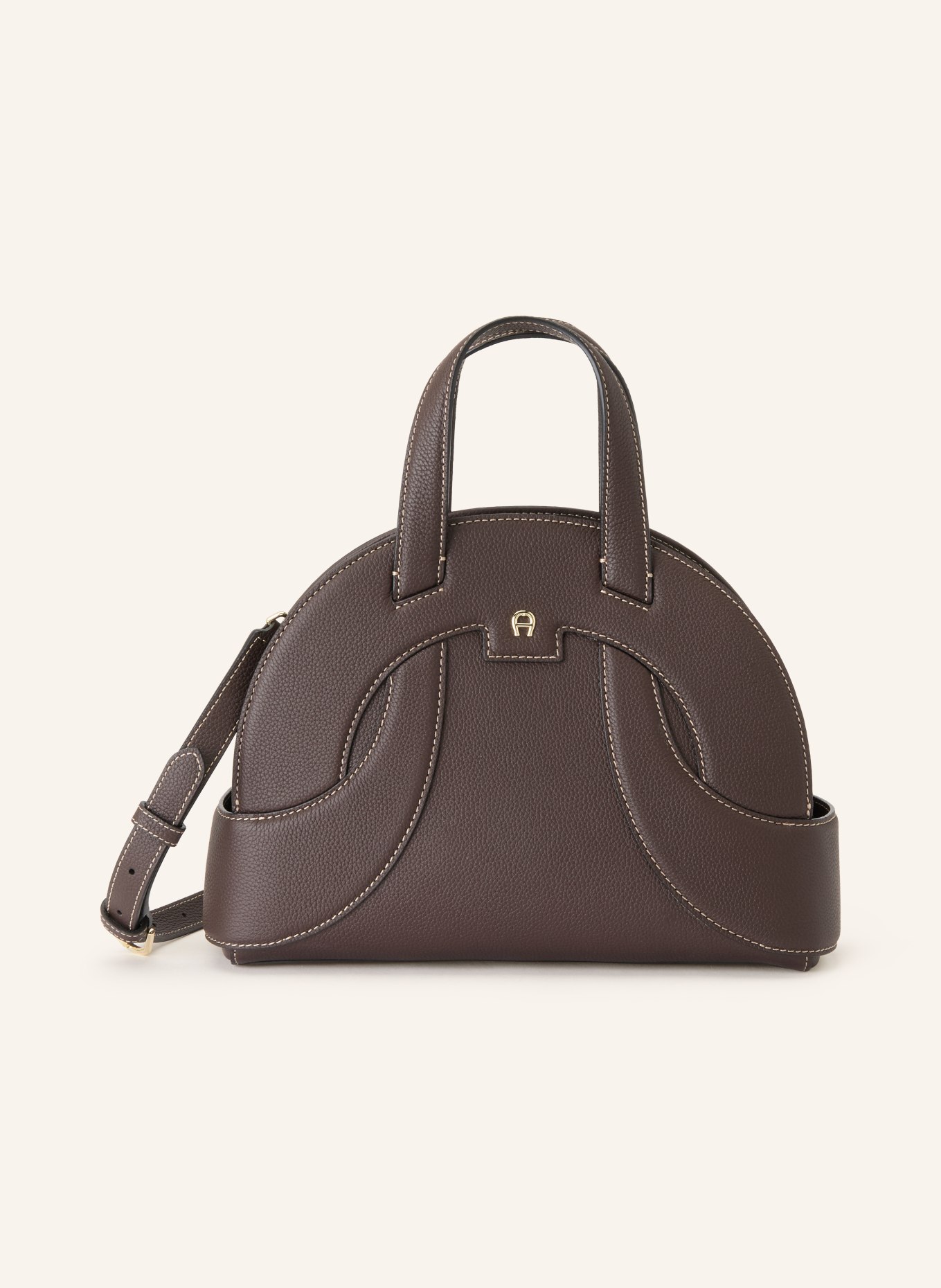 AIGNER Sac à main: MARRON FONCÉ / OR