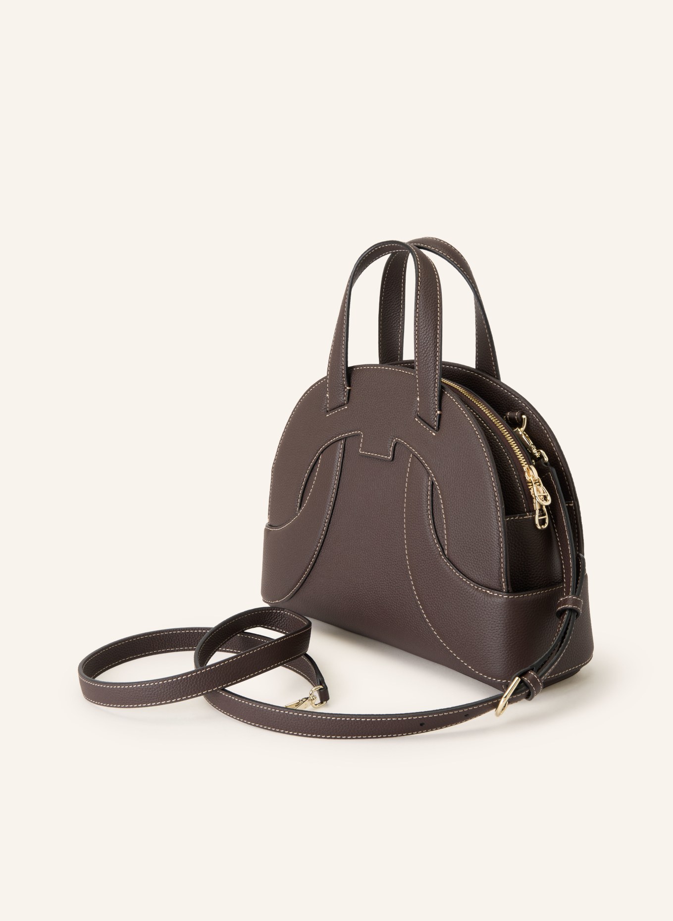 AIGNER Sac à main: MARRON FONCÉ / OR