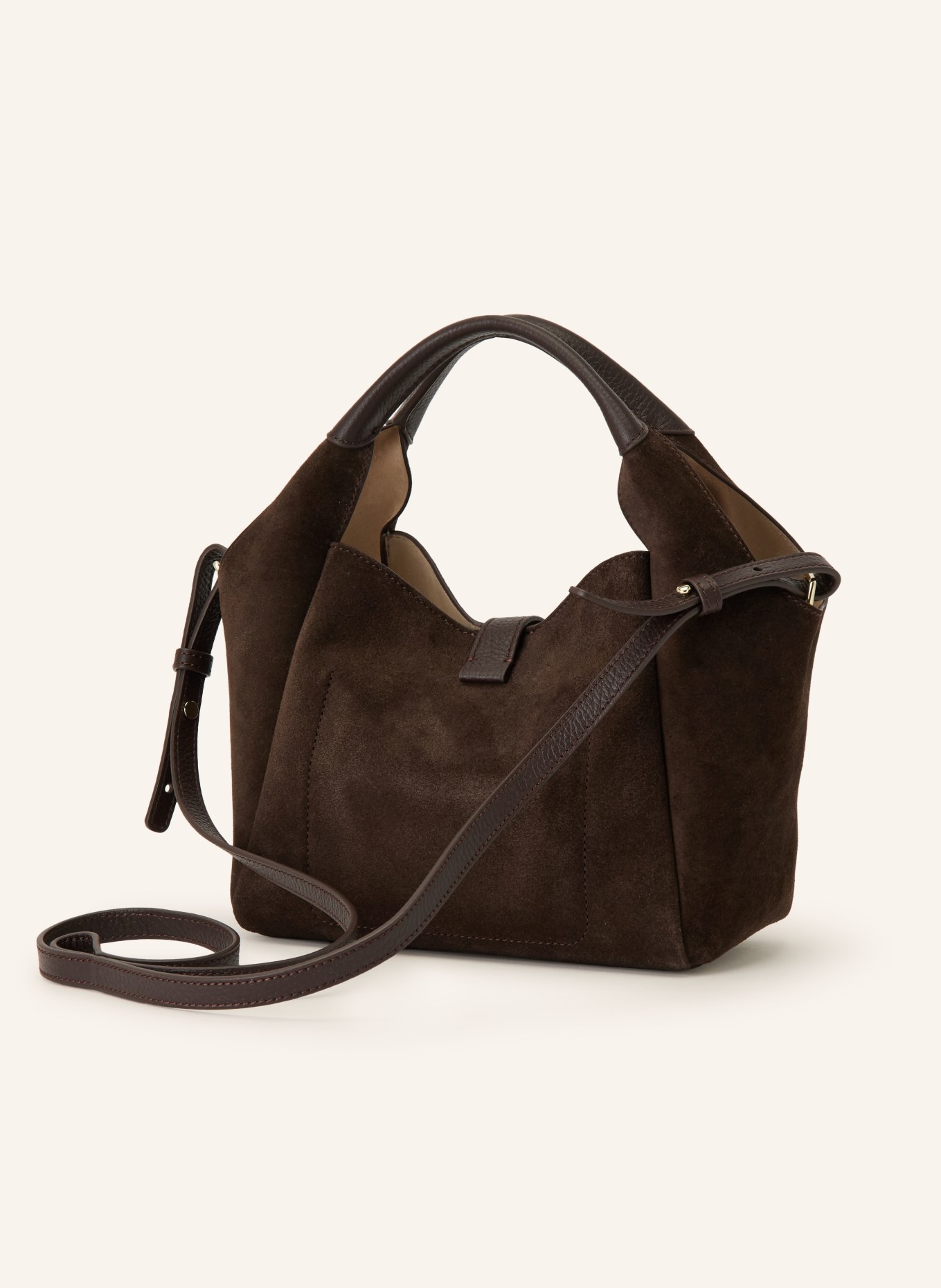 AIGNER Geantă tip sac ZAIRA SMALL: MARO ÎNCHIS / AUR