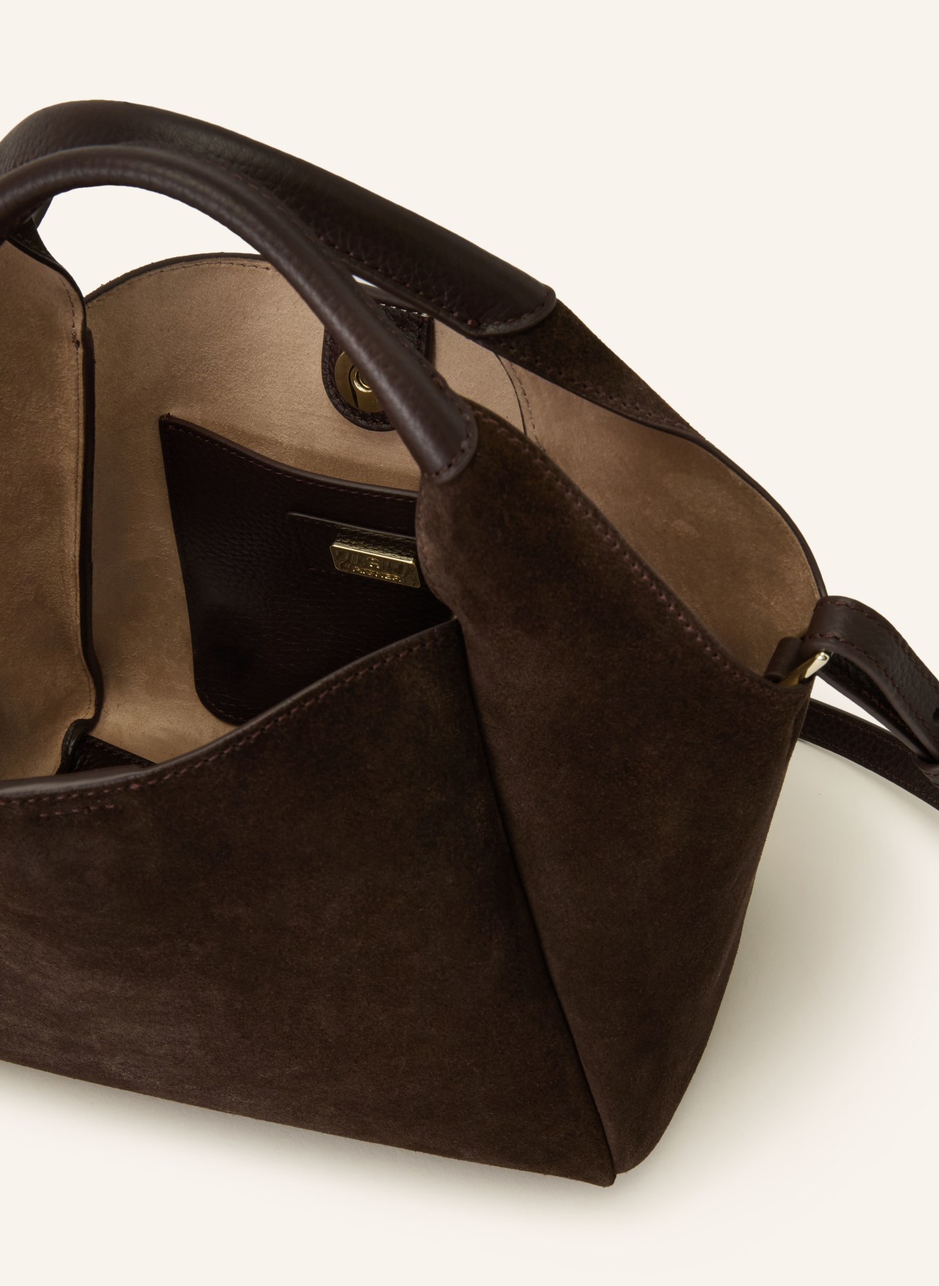 AIGNER Geantă tip sac ZAIRA SMALL: MARO ÎNCHIS / AUR