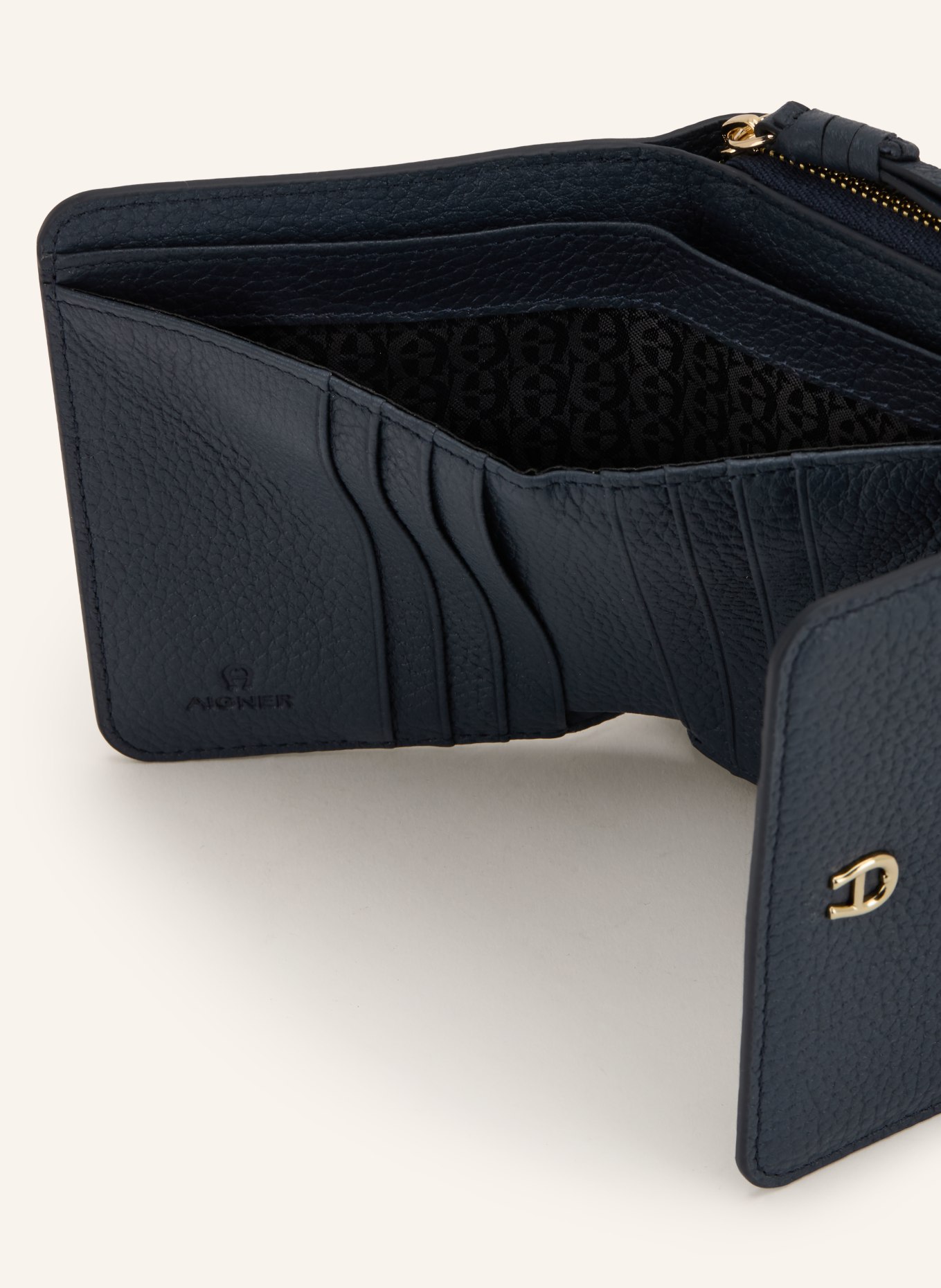 AIGNER Geldbörse: DUNKELBLAU / GOLD