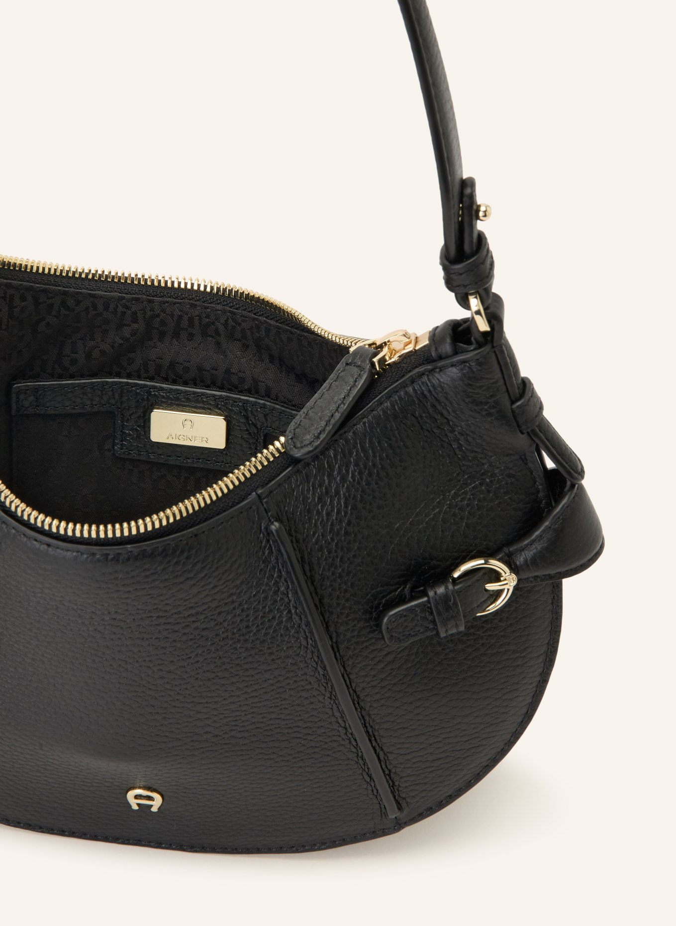 AIGNER CAVALLO SMALL Shoulder bag: BLACK / GOLD