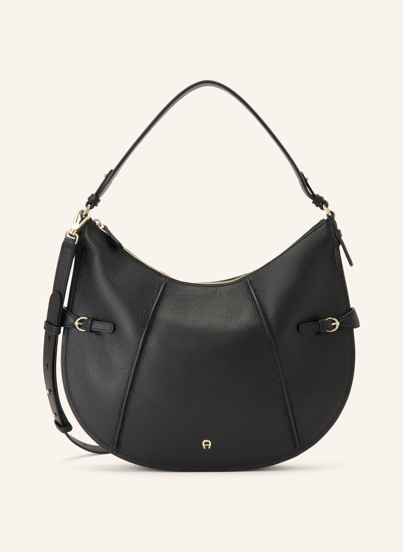AIGNER CAVALLO MEDIUM Shoulder bag: BLACK / GOLD