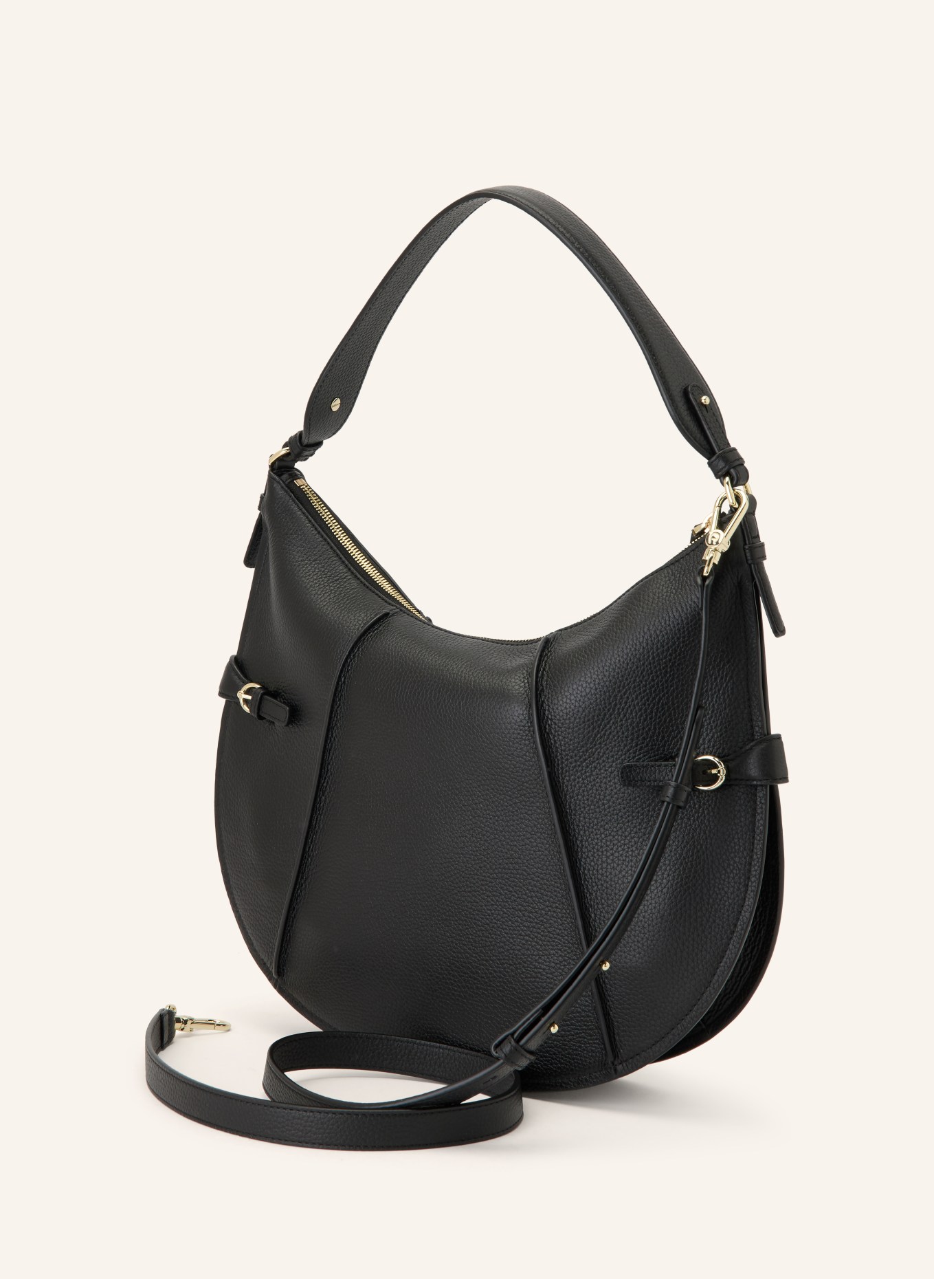 AIGNER CAVALLO MEDIUM Shoulder bag: BLACK / GOLD