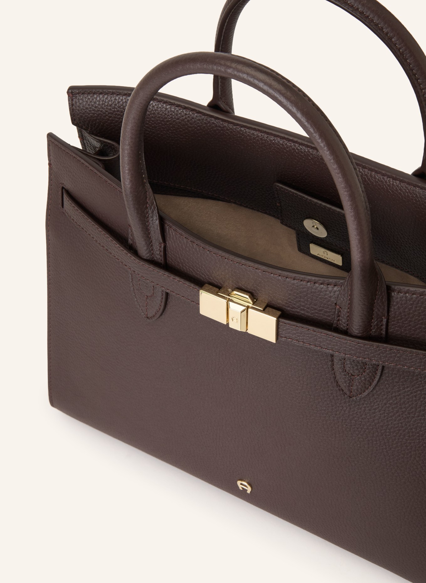 AIGNER FARAH Handbag: DARK BROWN / GOLD