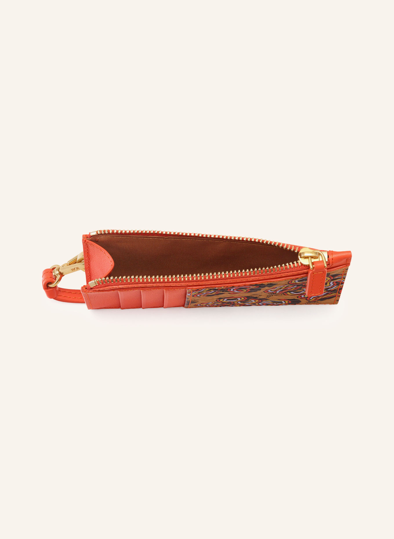 MCM AREN Card wallet: COGNAC / ORANGE / BLACK