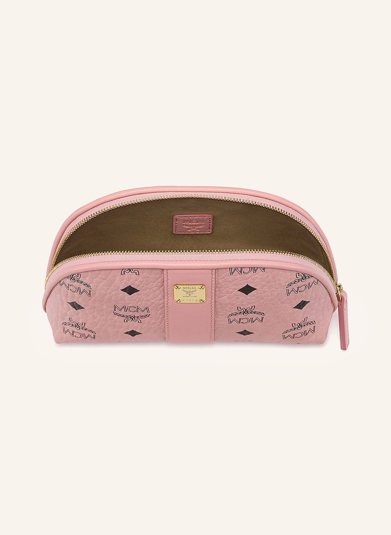 MCM AREN Makeup Bag: PINK / GOLD / BLACK