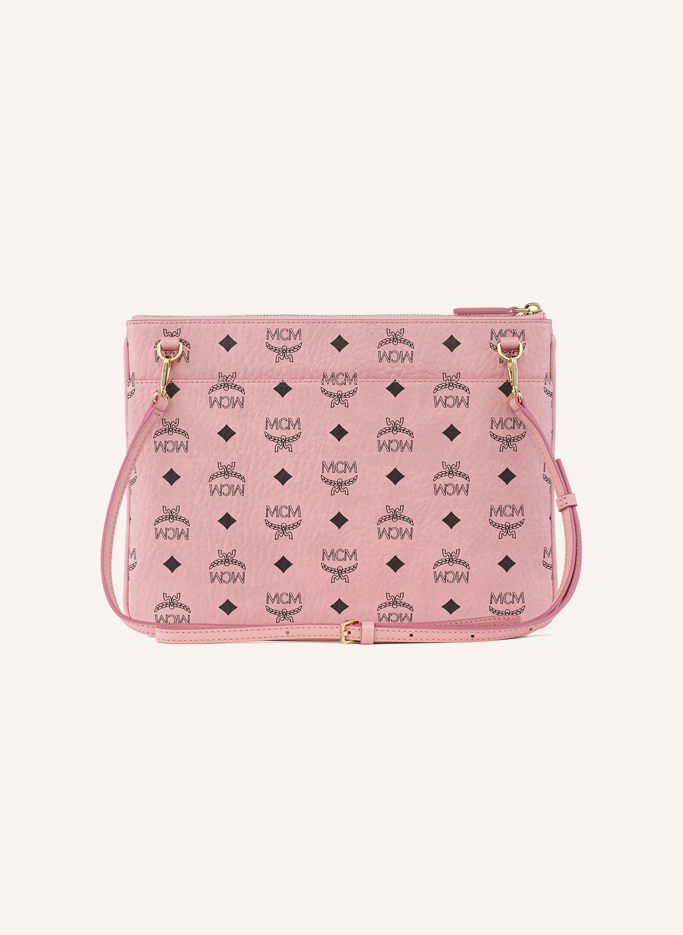 MCM AREN VISETOS Pouch: PINK / GOLD / BLACK