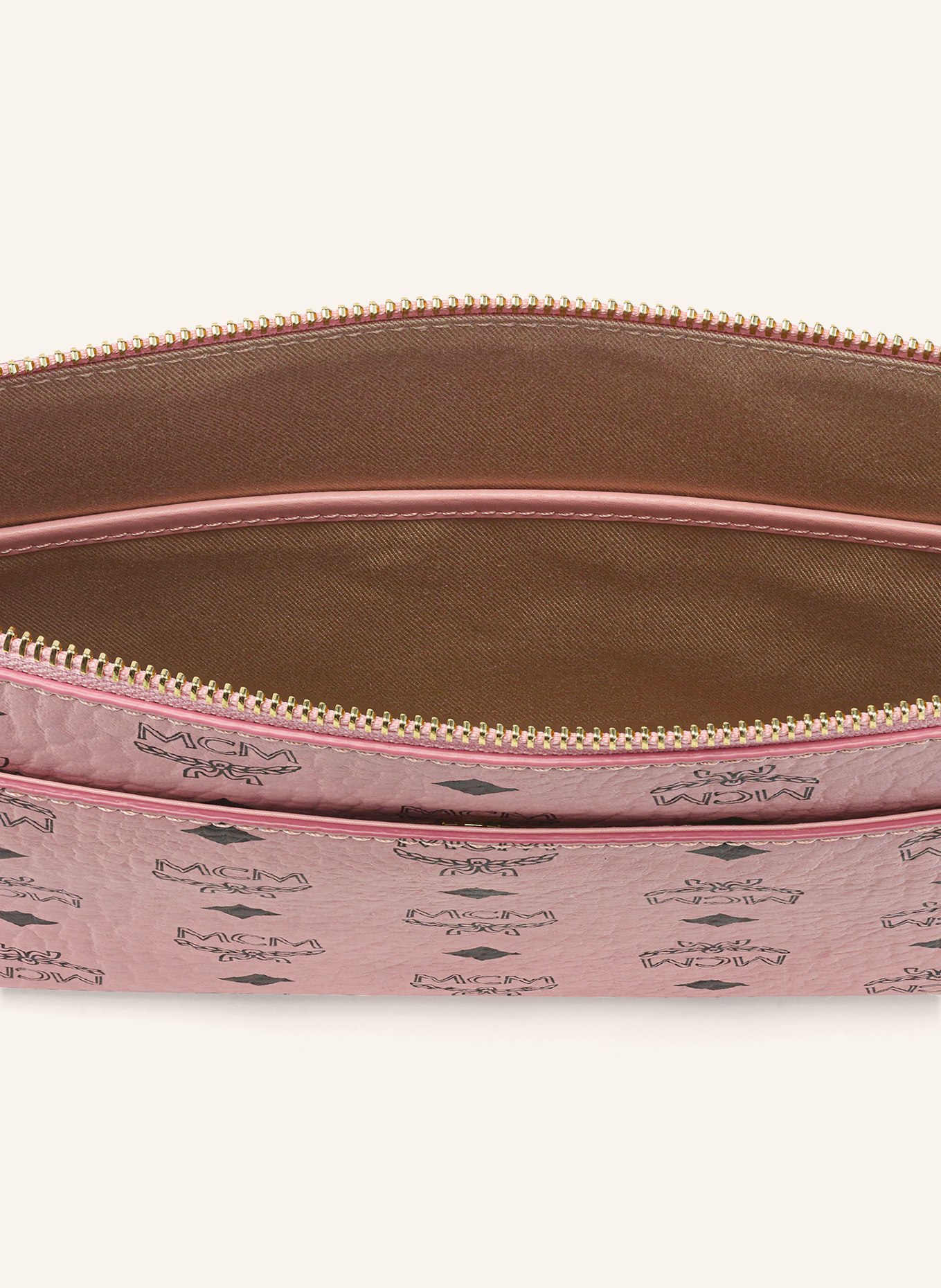 MCM AREN VISETOS Pouch: PINK / GOLD / BLACK