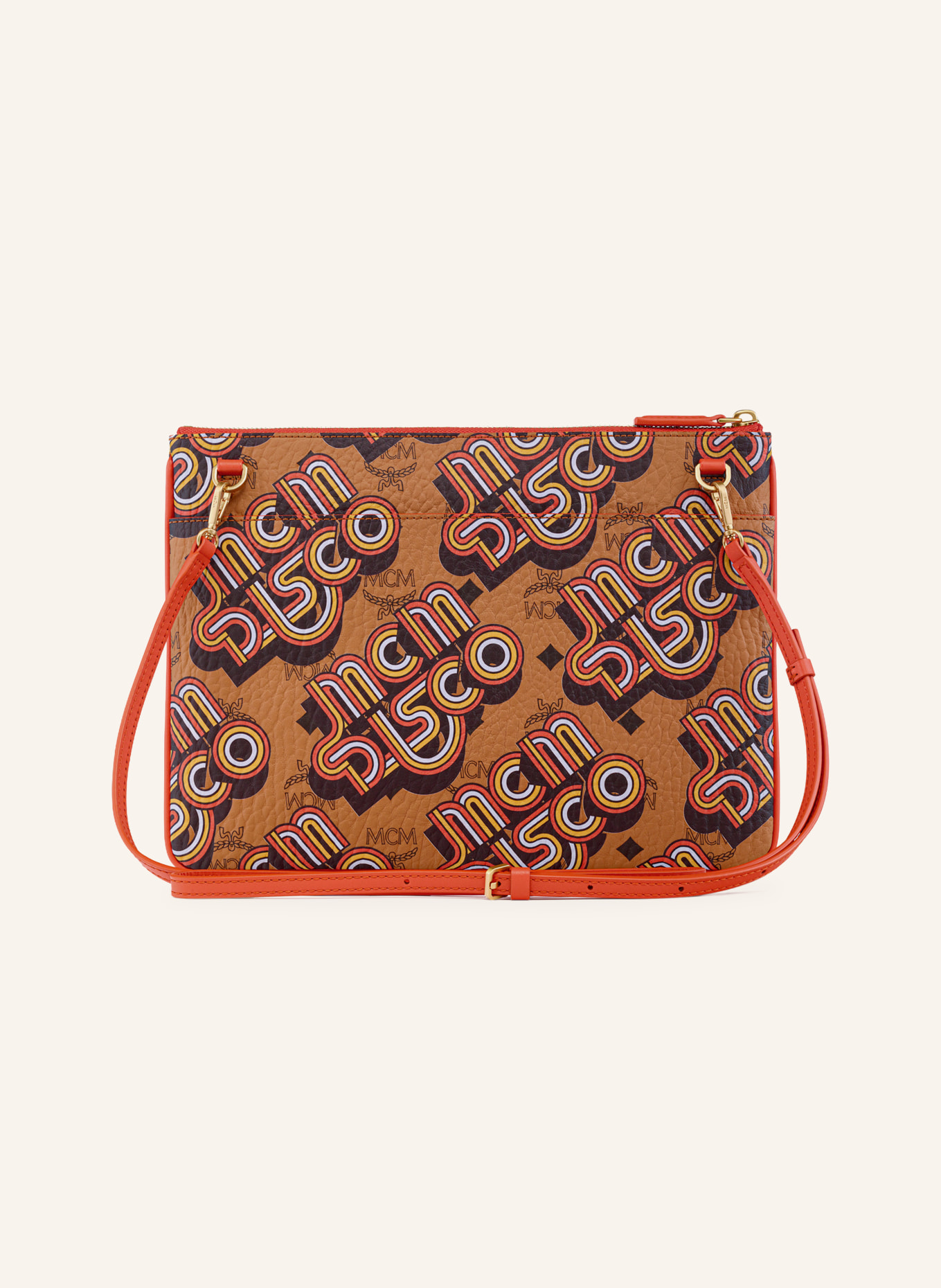 MCM AREN VISETOS MEDIUM Clutch: COGNAC / RED / YELLOW
