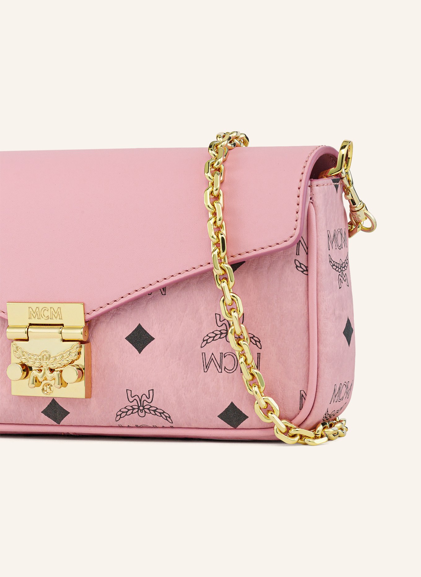 MCM TRACY VISETOS MINI Crossbody Bag: PINK / GOLD / BLACK