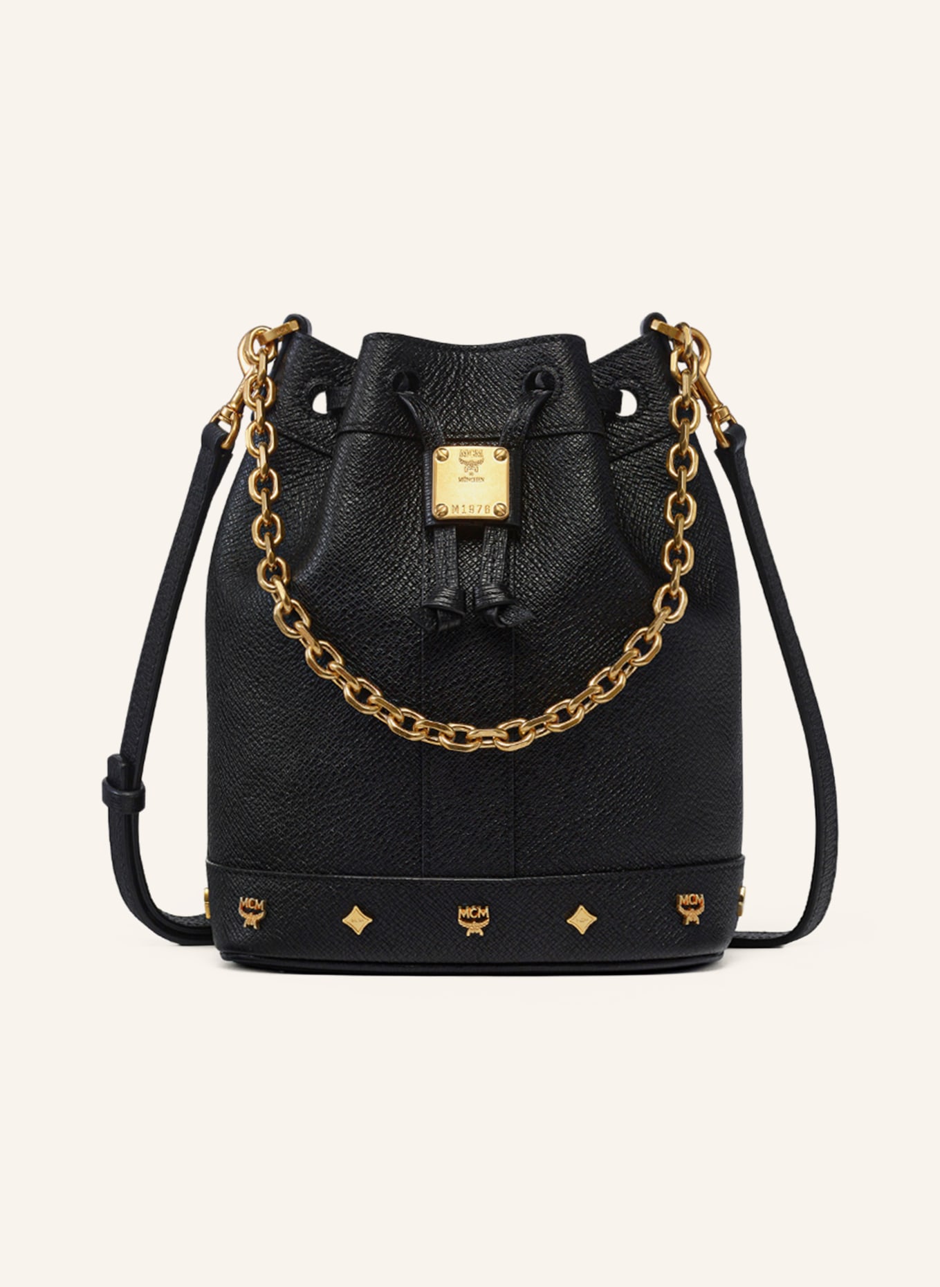 MCM DESSAU Bucket bag: BLACK / GOLD