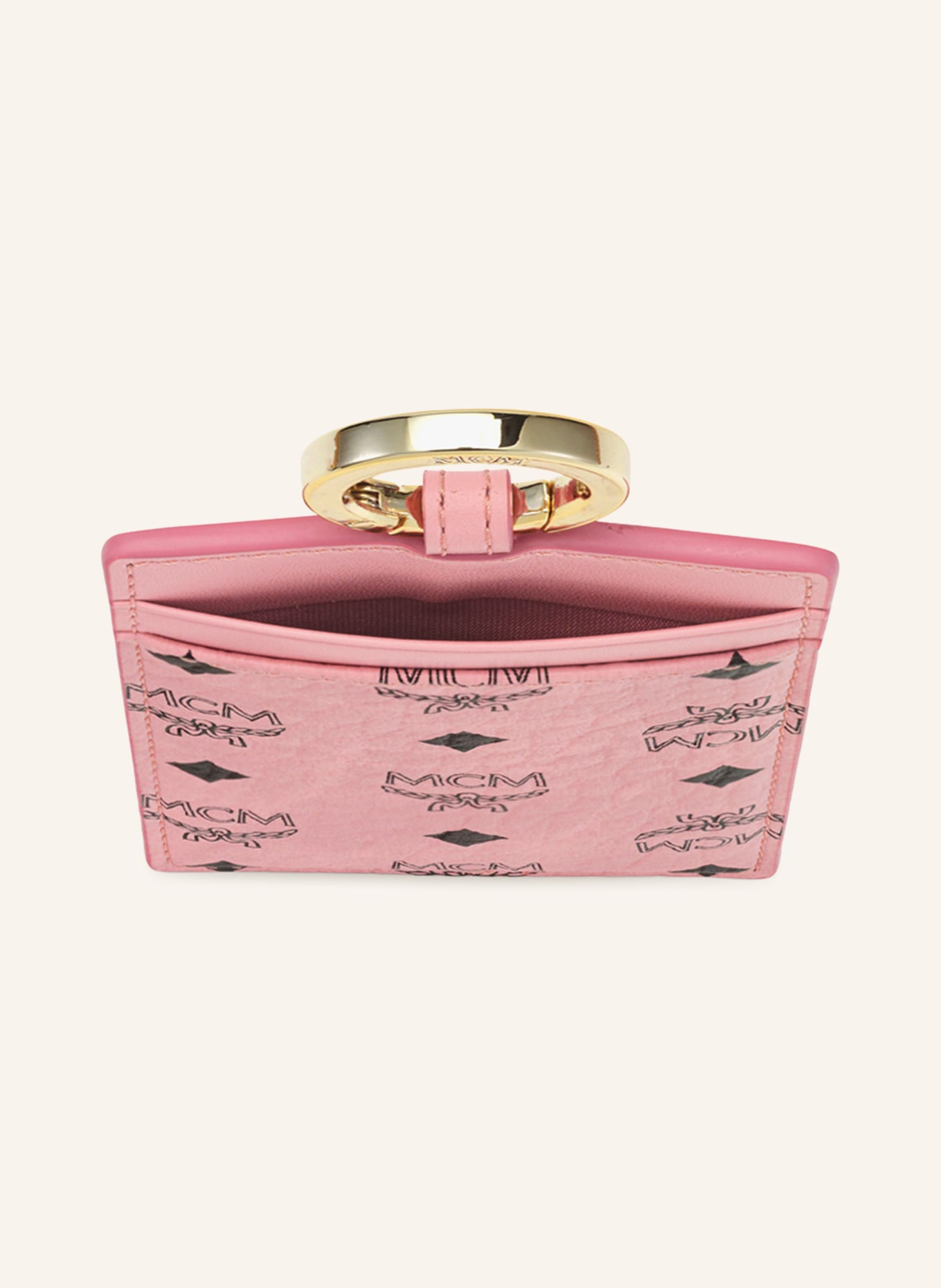 MCM Card wallet AREN VI LANYARD: PINK / GOLD / BLACK