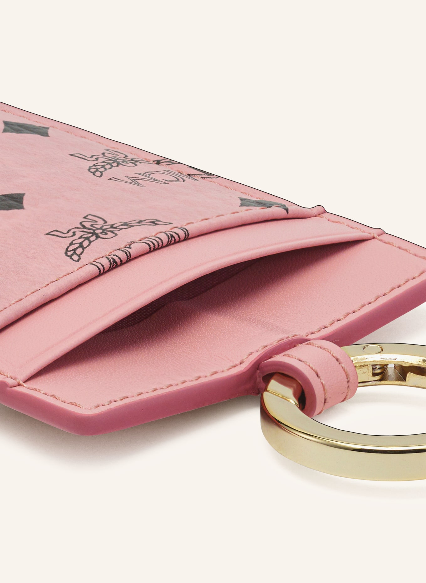 MCM Card wallet AREN VI LANYARD: PINK / GOLD / BLACK