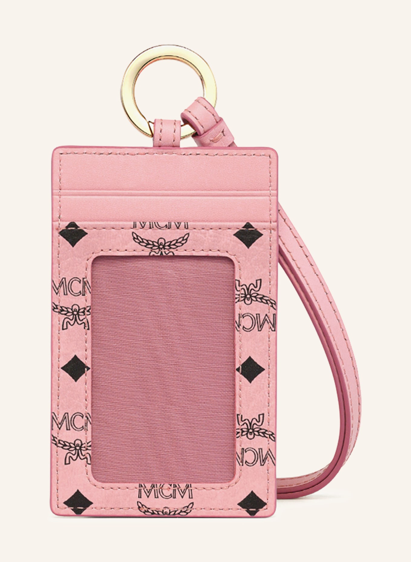MCM Card wallet AREN VI LANYARD: PINK / GOLD / BLACK