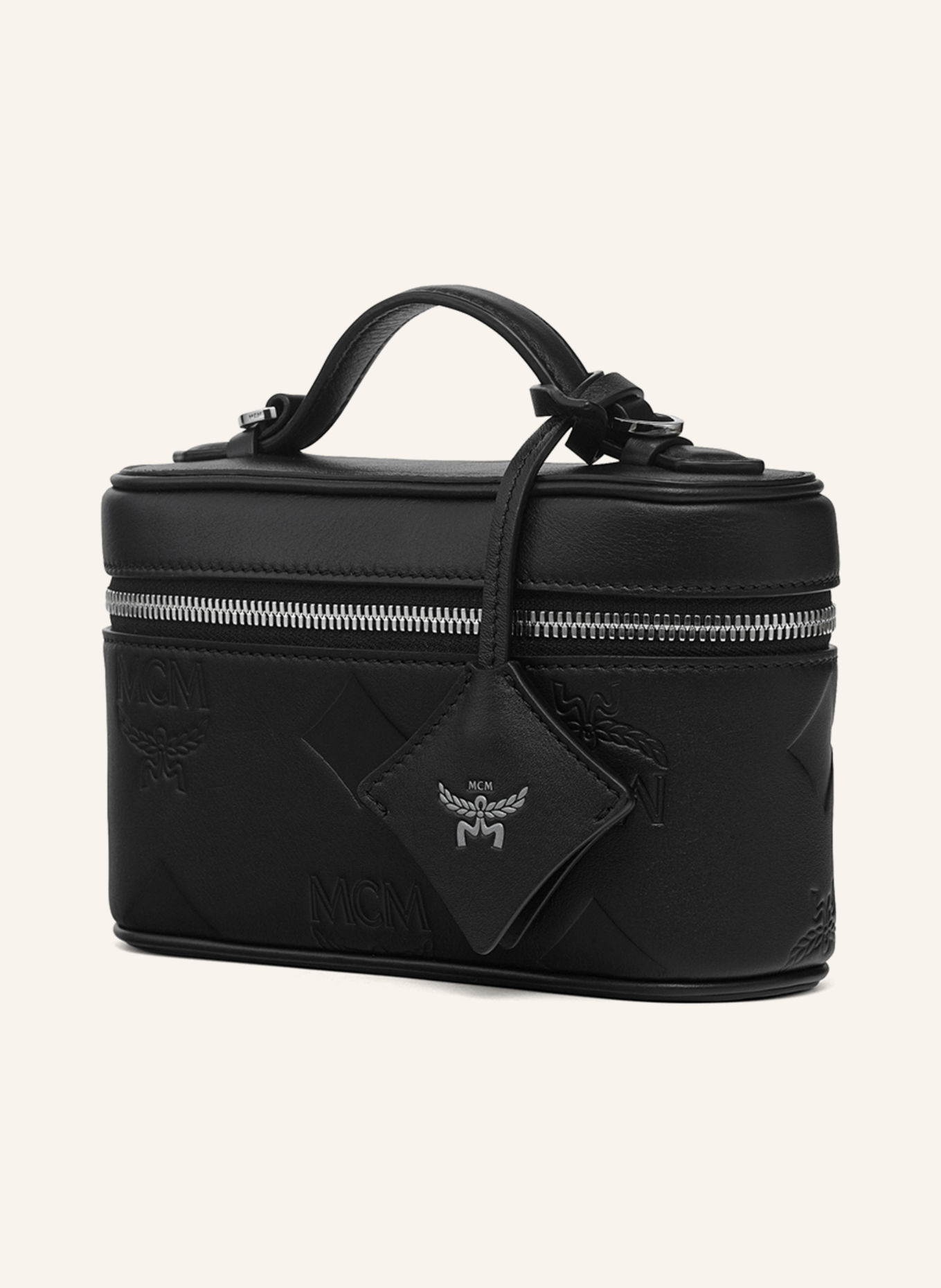 MCM Aren Mini Shoulder Bag: BLACK / SILVER
