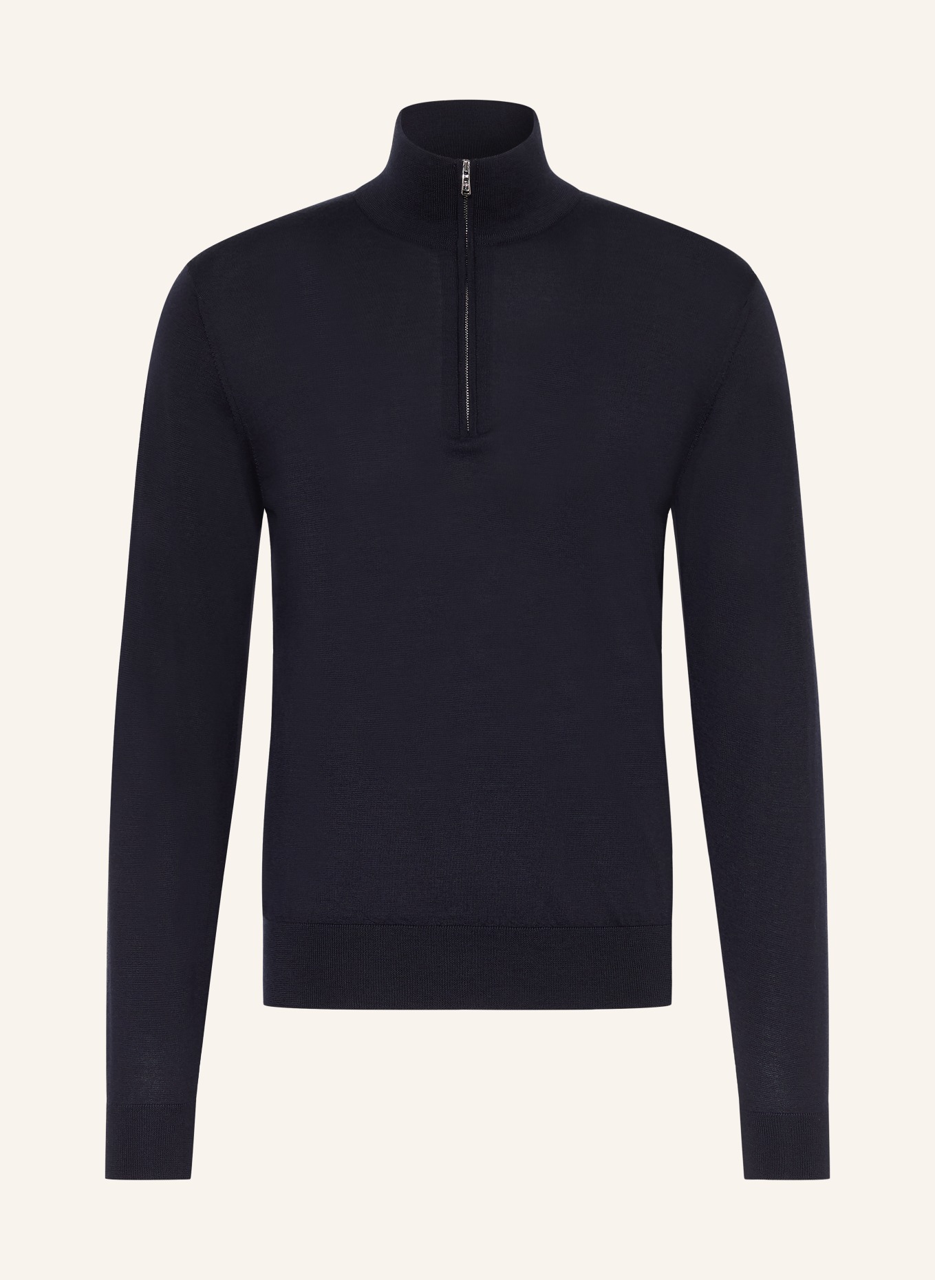 FIORONI Merino wool half-zip sweater: DARK BLUE