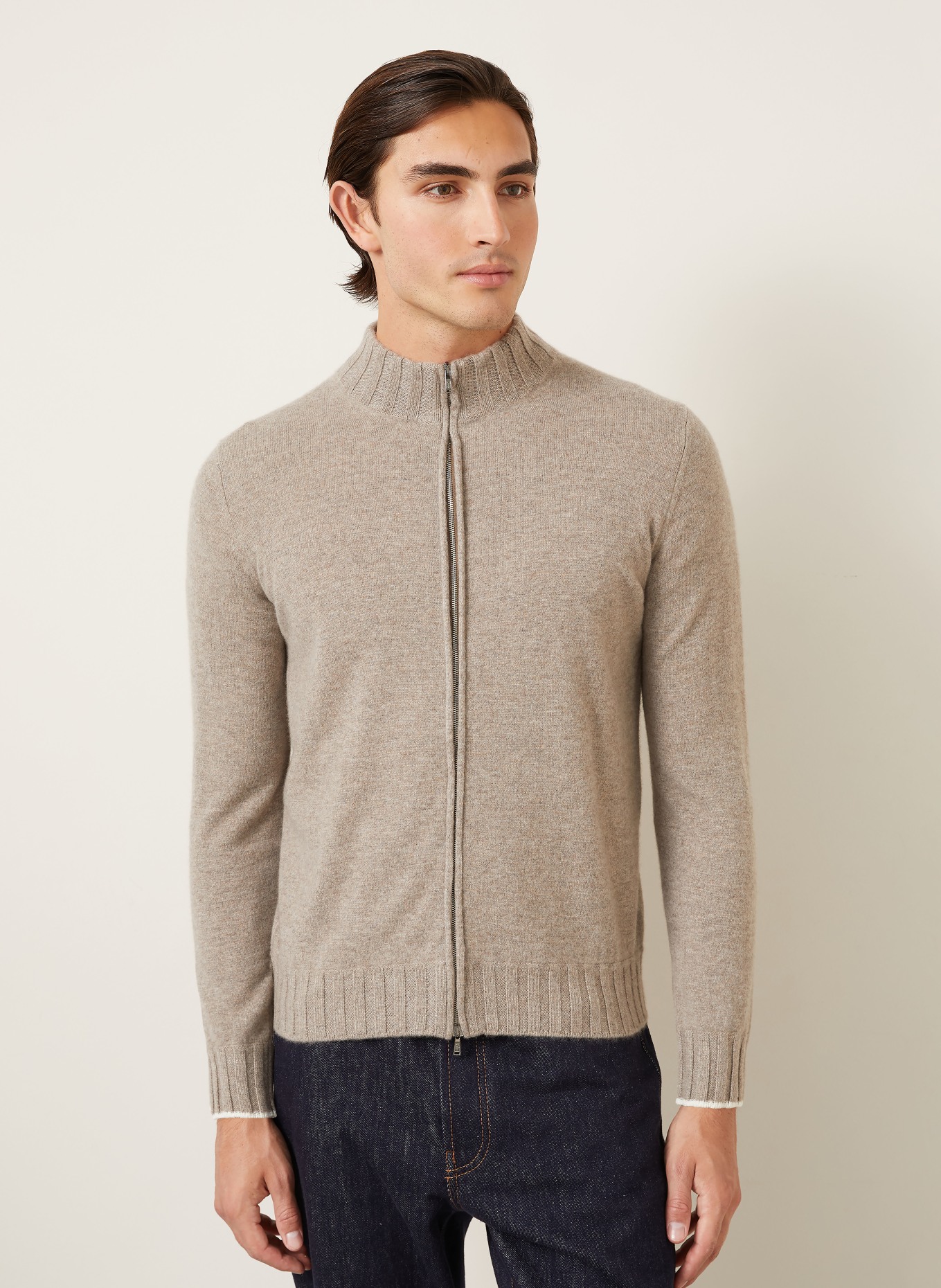 FIORONI Strickjacke aus Cashmere: HELLBRAUN