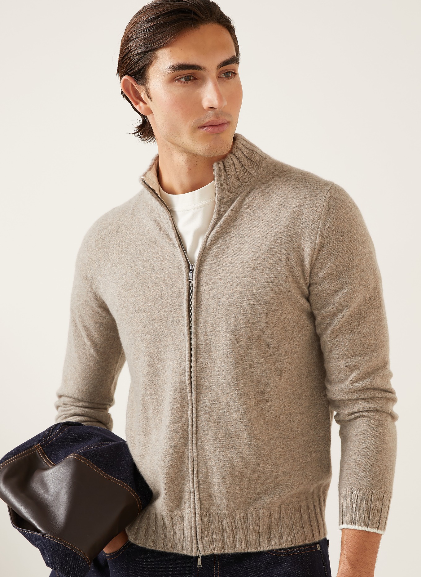 FIORONI Strickjacke aus Cashmere: HELLBRAUN