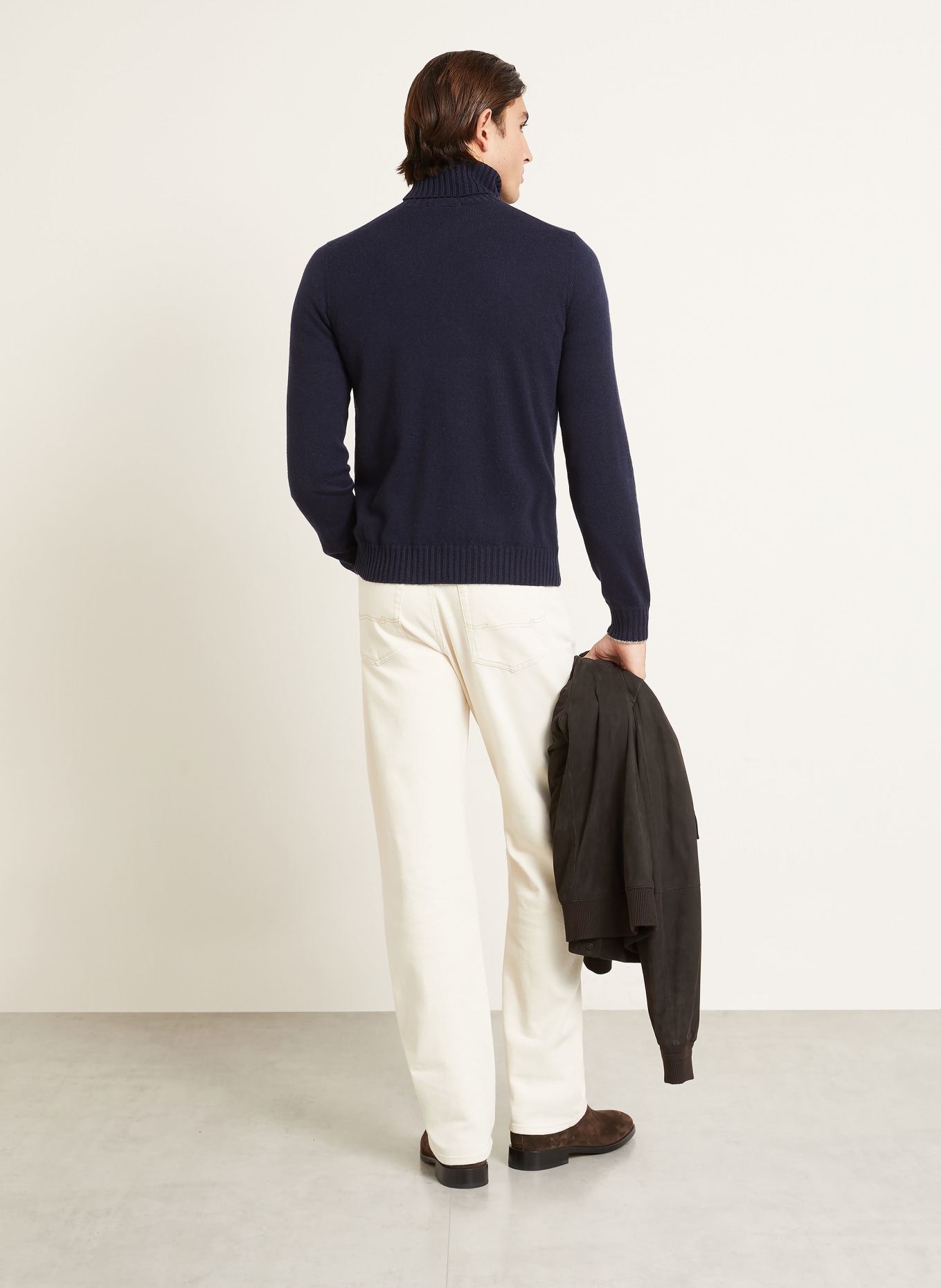 FIORONI Rollkragenpullover aus Cashmere: DUNKELBLAU