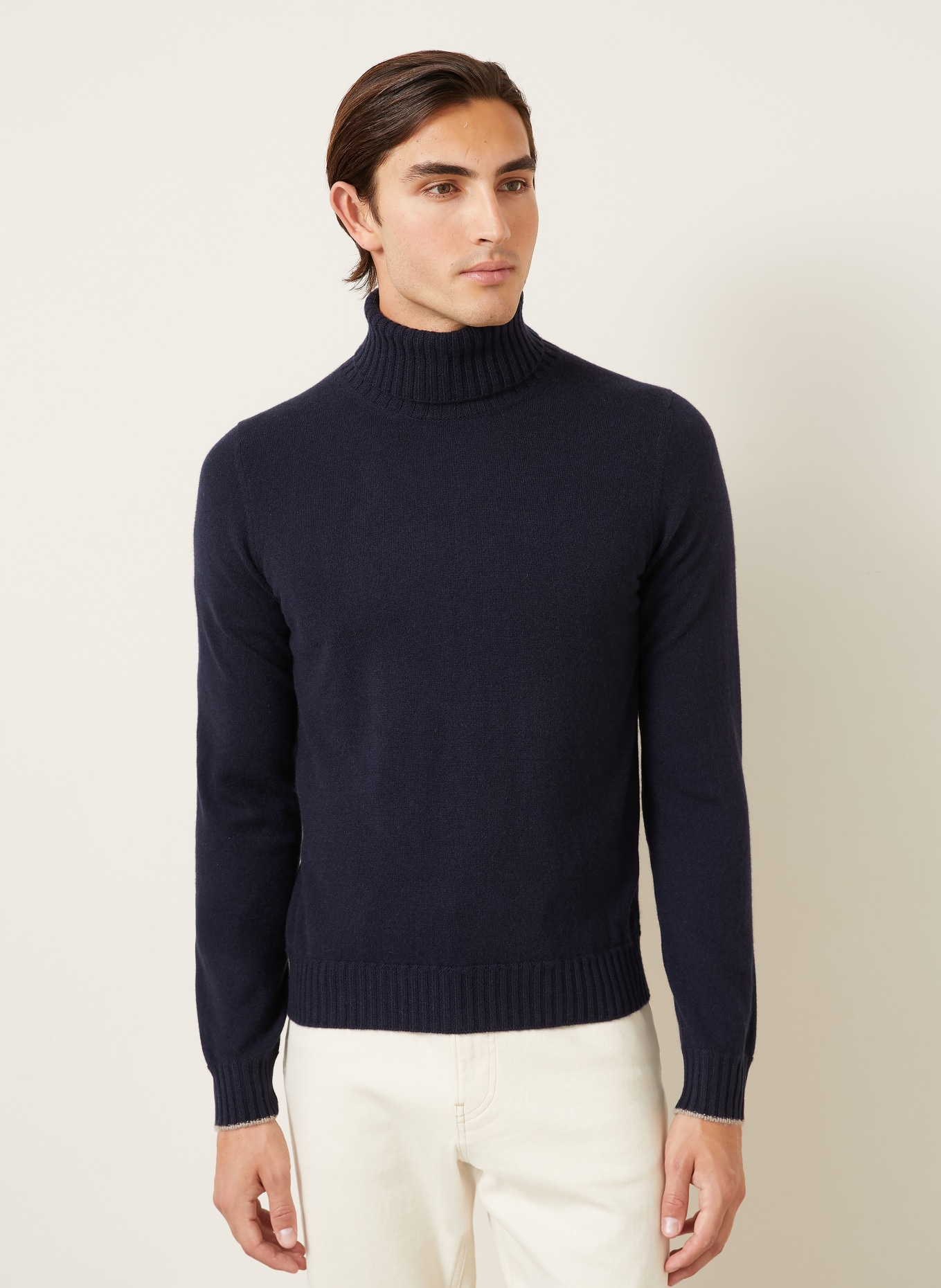 FIORONI Rollkragenpullover aus Cashmere: DUNKELBLAU