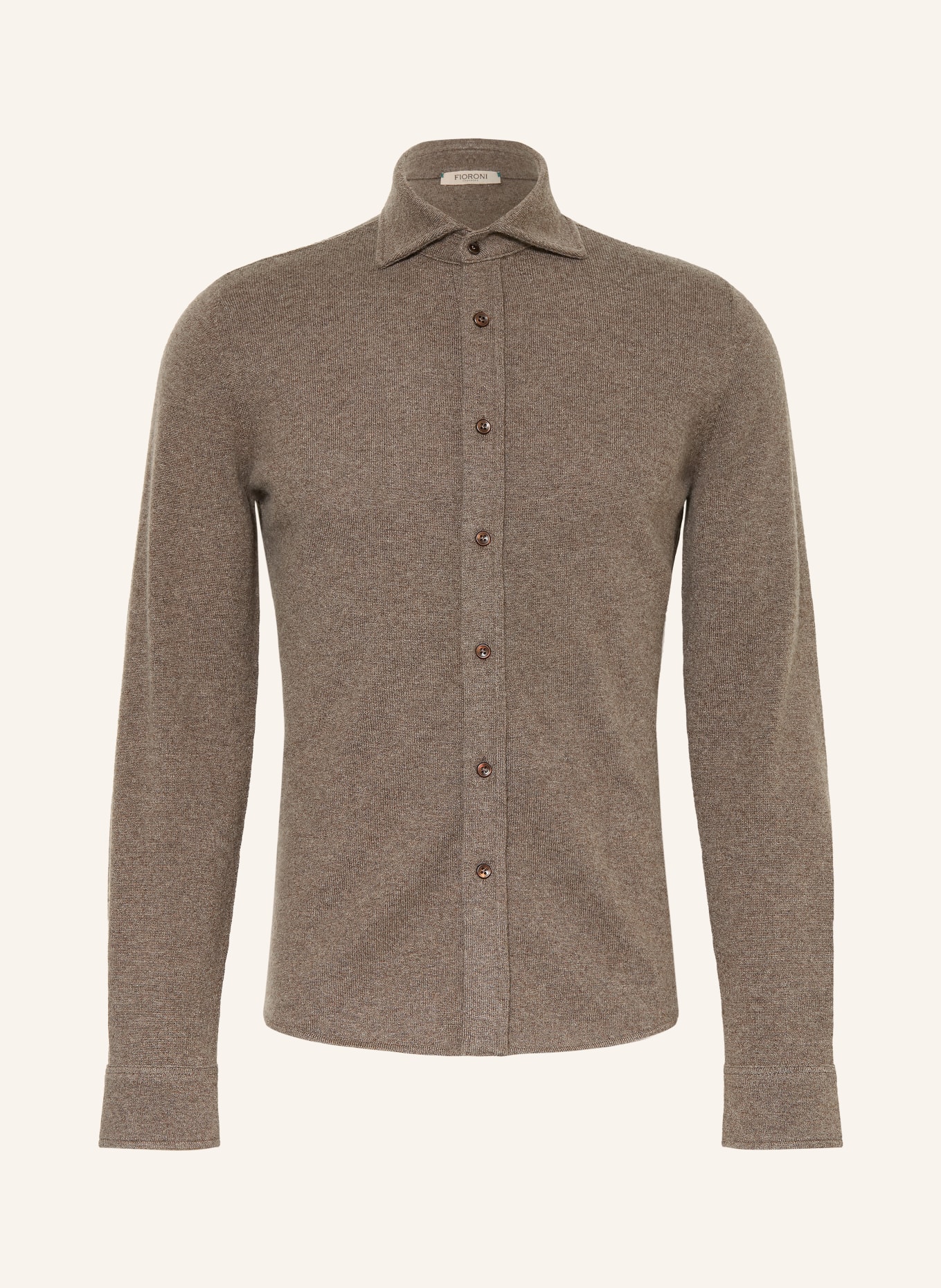 FIORONI Sweter z dzianiny z kaszmiru o kroju Comfort Fit: SZAROBRĄZOWY
