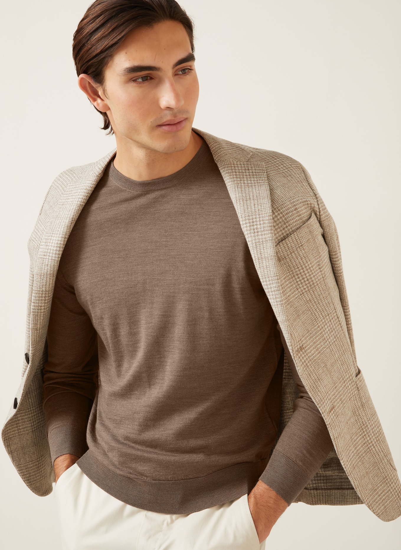 FIORONI Pullover aus Merinowolle: TAUPE