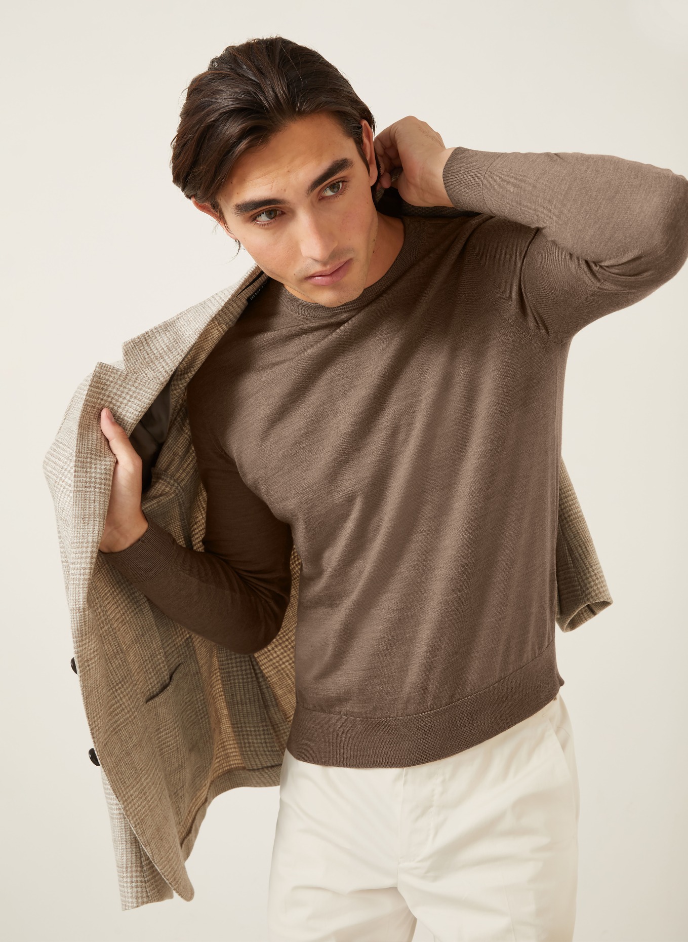 FIORONI Pullover aus Merinowolle: TAUPE