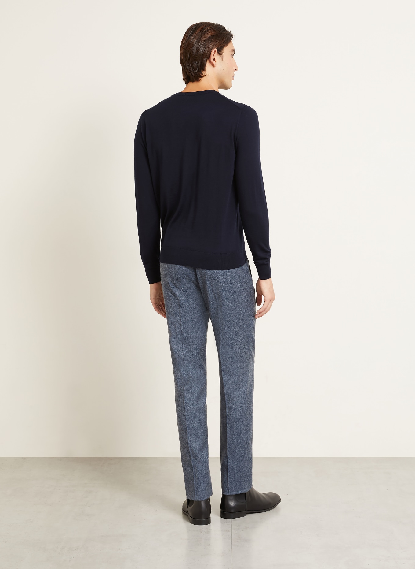 FIORONI Pullover aus Merinowolle: DUNKELBLAU