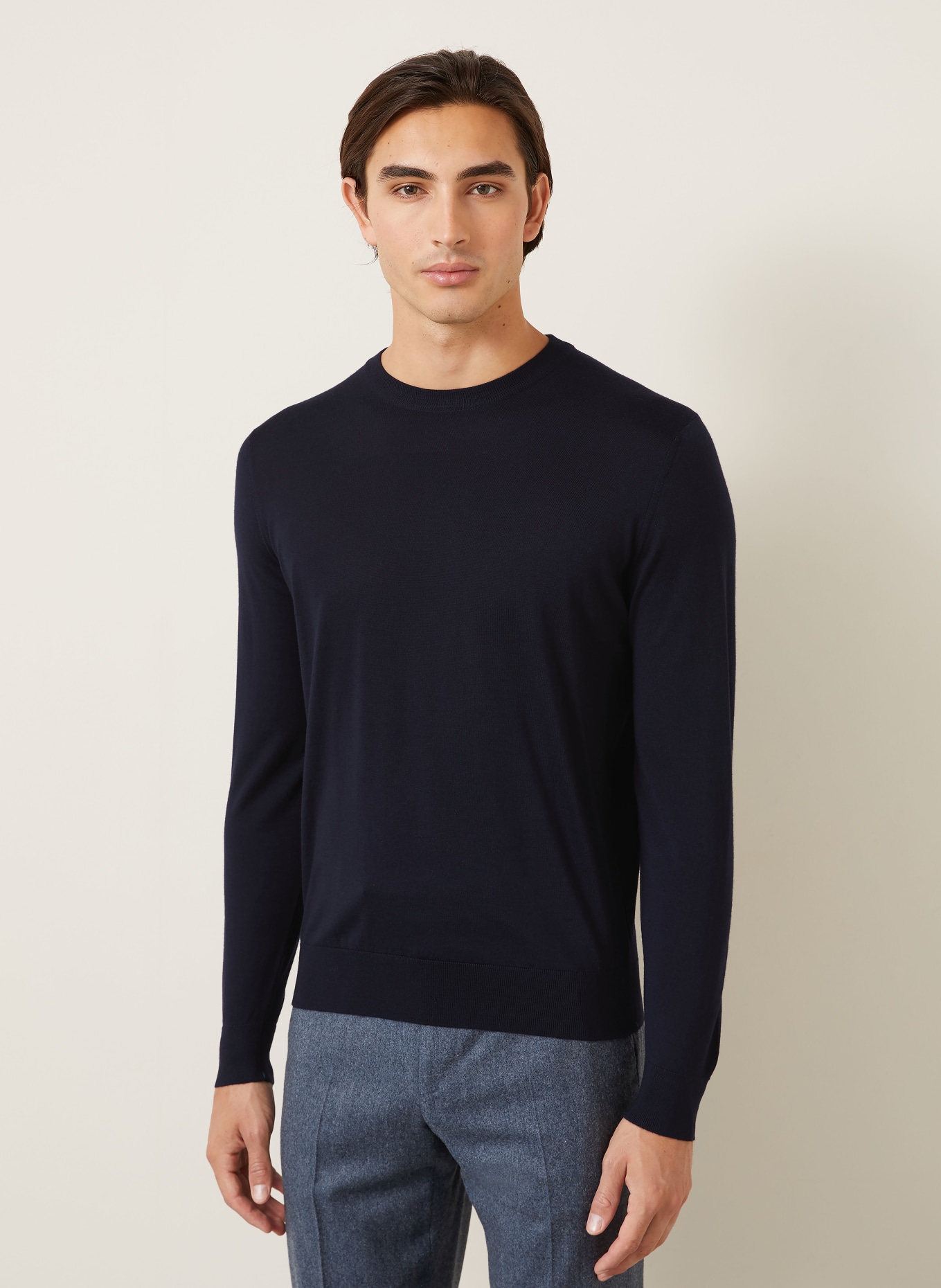 FIORONI Pullover aus Merinowolle: DUNKELBLAU