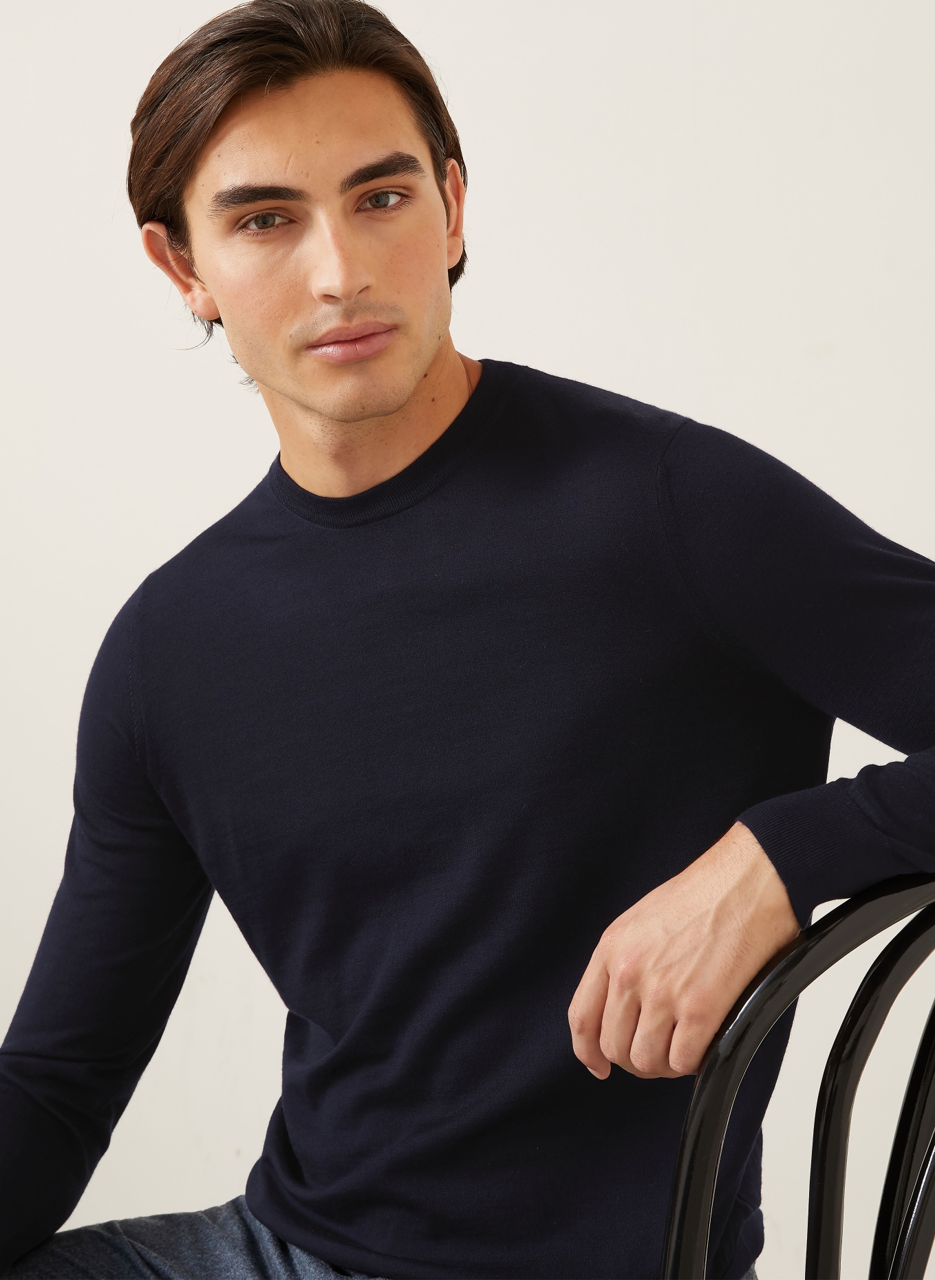 FIORONI Pullover aus Merinowolle: DUNKELBLAU