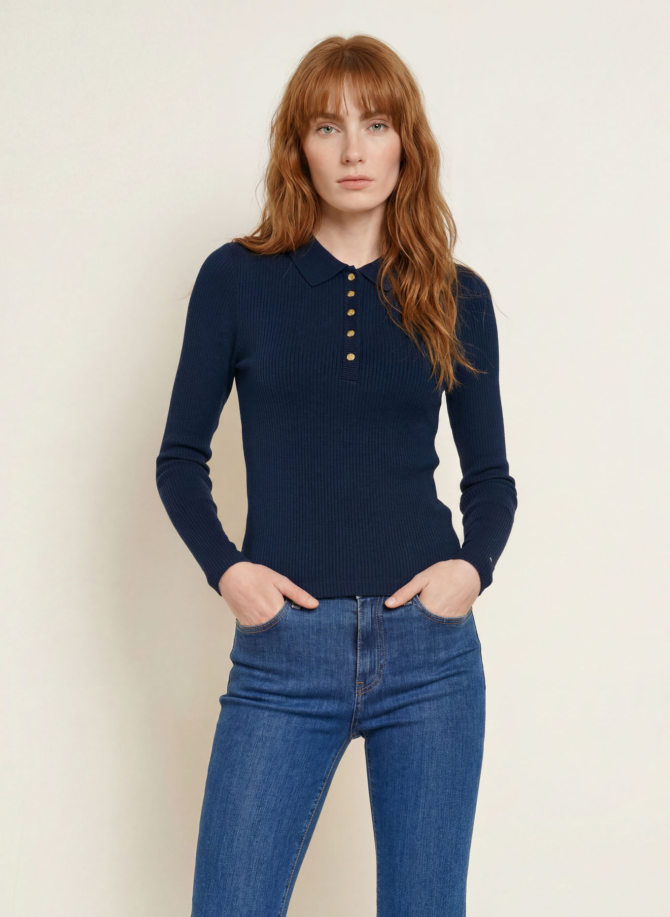 TOMMY HILFIGER Jersey polo shirt: DARK BLUE