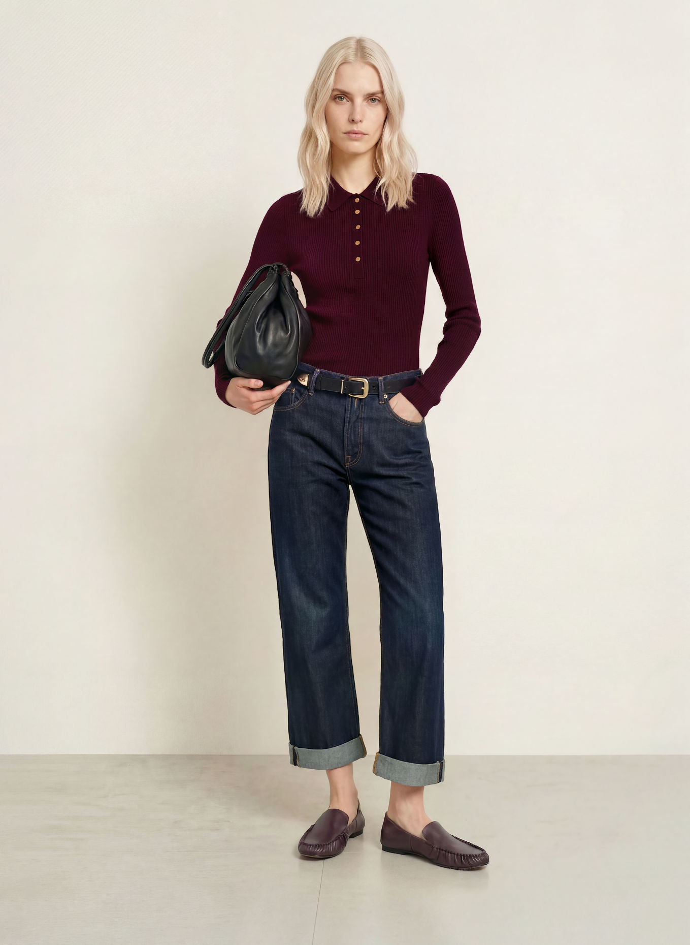 TOMMY HILFIGER Jersey-poloshirt: DONKERROOD