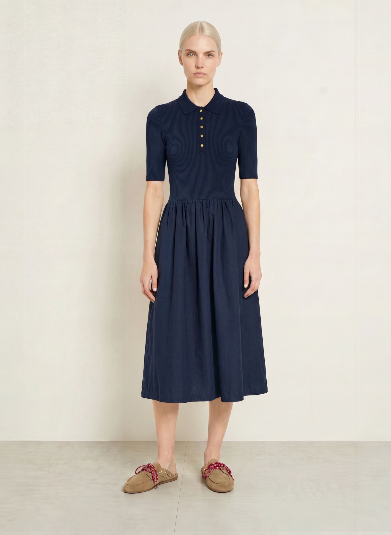 TOMMY HILFIGER Dress made from a mix of materials: DARK BLUE