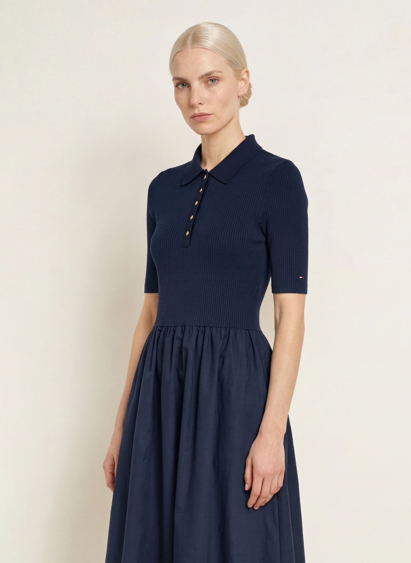 TOMMY HILFIGER Dress made from a mix of materials: DARK BLUE