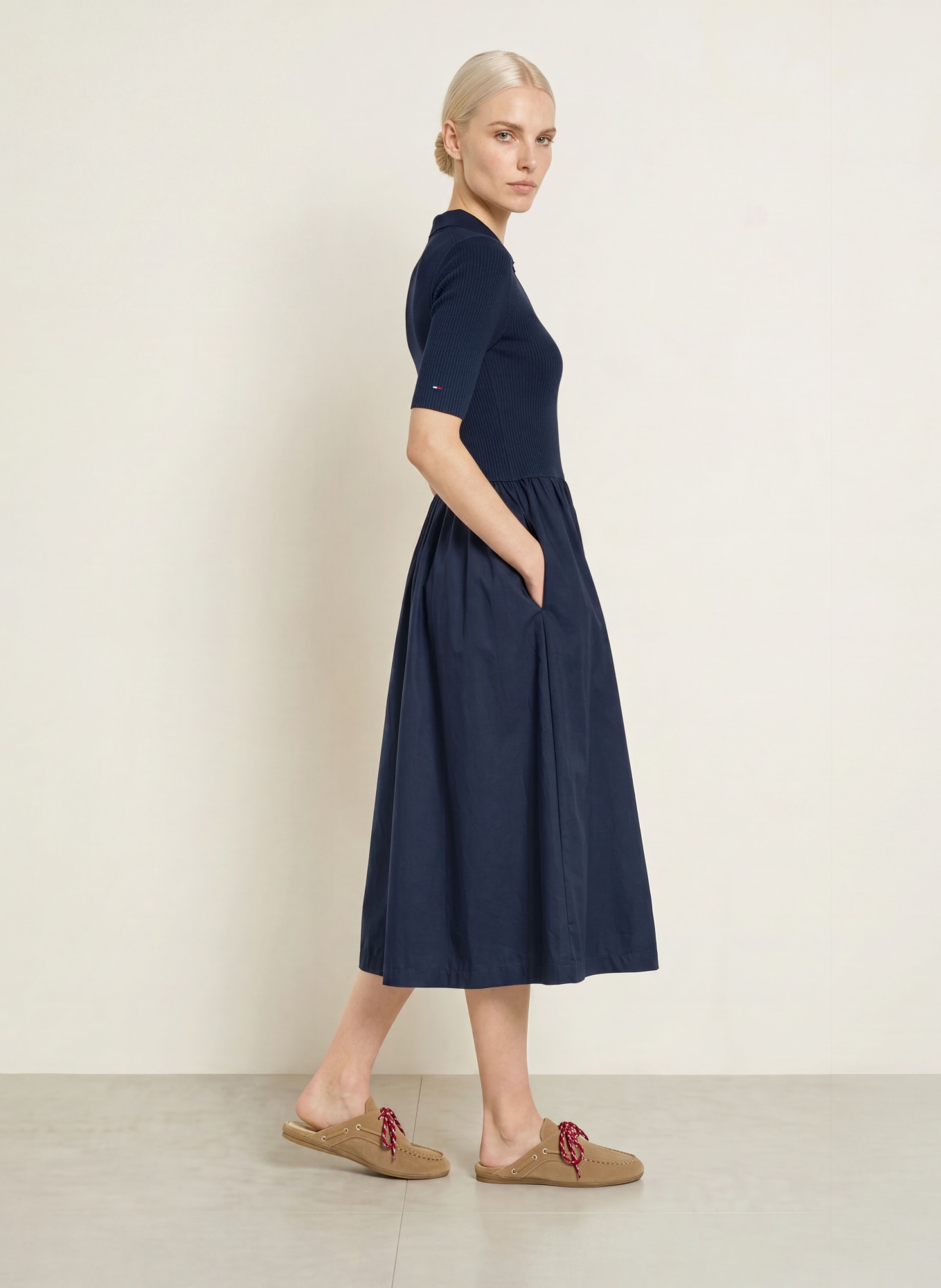 TOMMY HILFIGER Dress made from a mix of materials: DARK BLUE