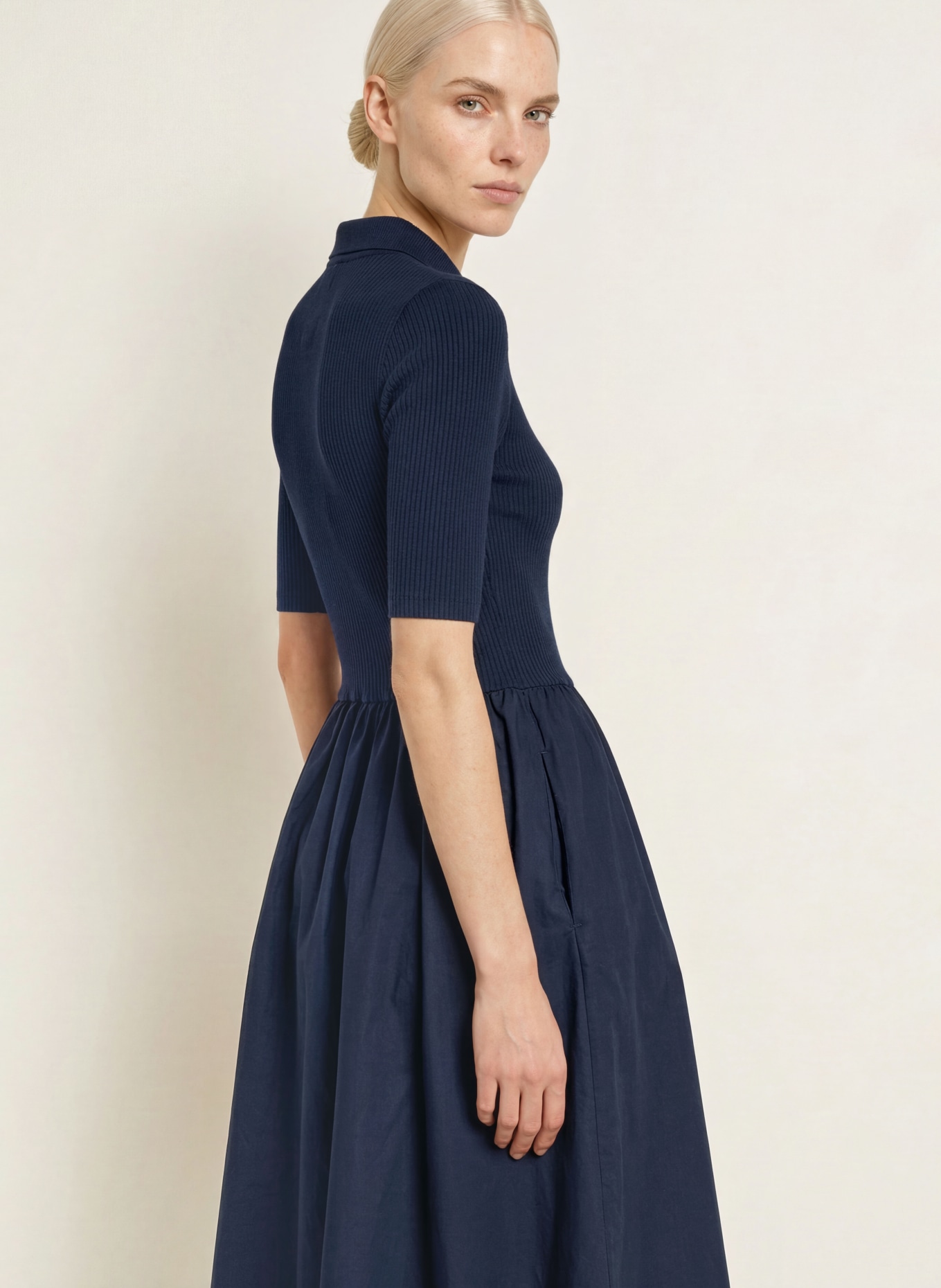 TOMMY HILFIGER Dress made from a mix of materials: DARK BLUE