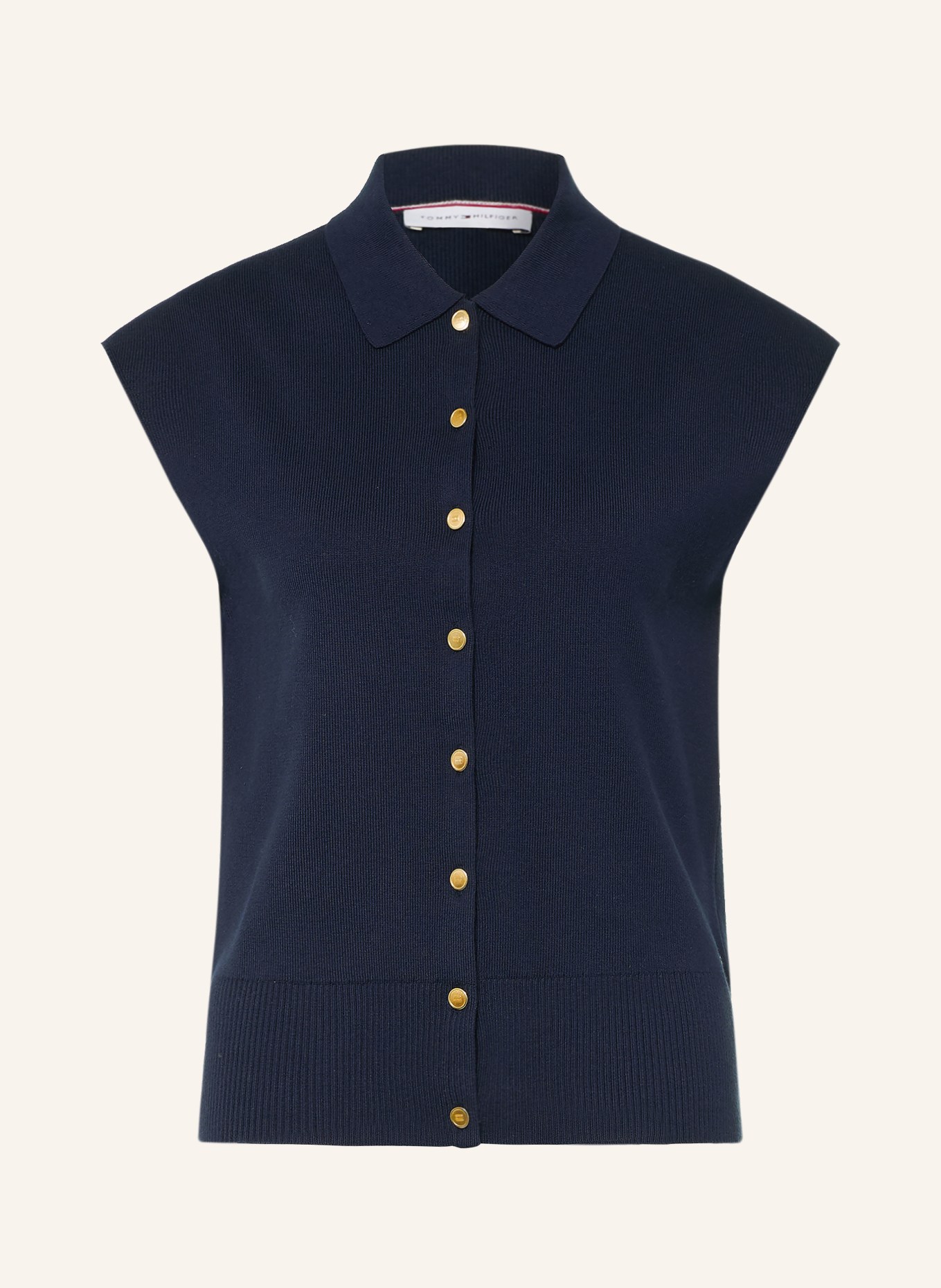TOMMY HILFIGER Strickweste: DUNKELBLAU