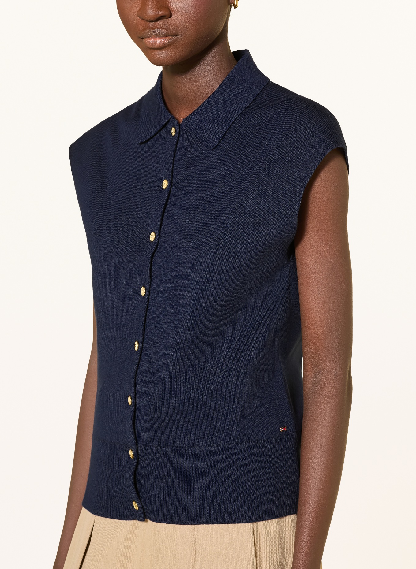 TOMMY HILFIGER Strickweste: DUNKELBLAU