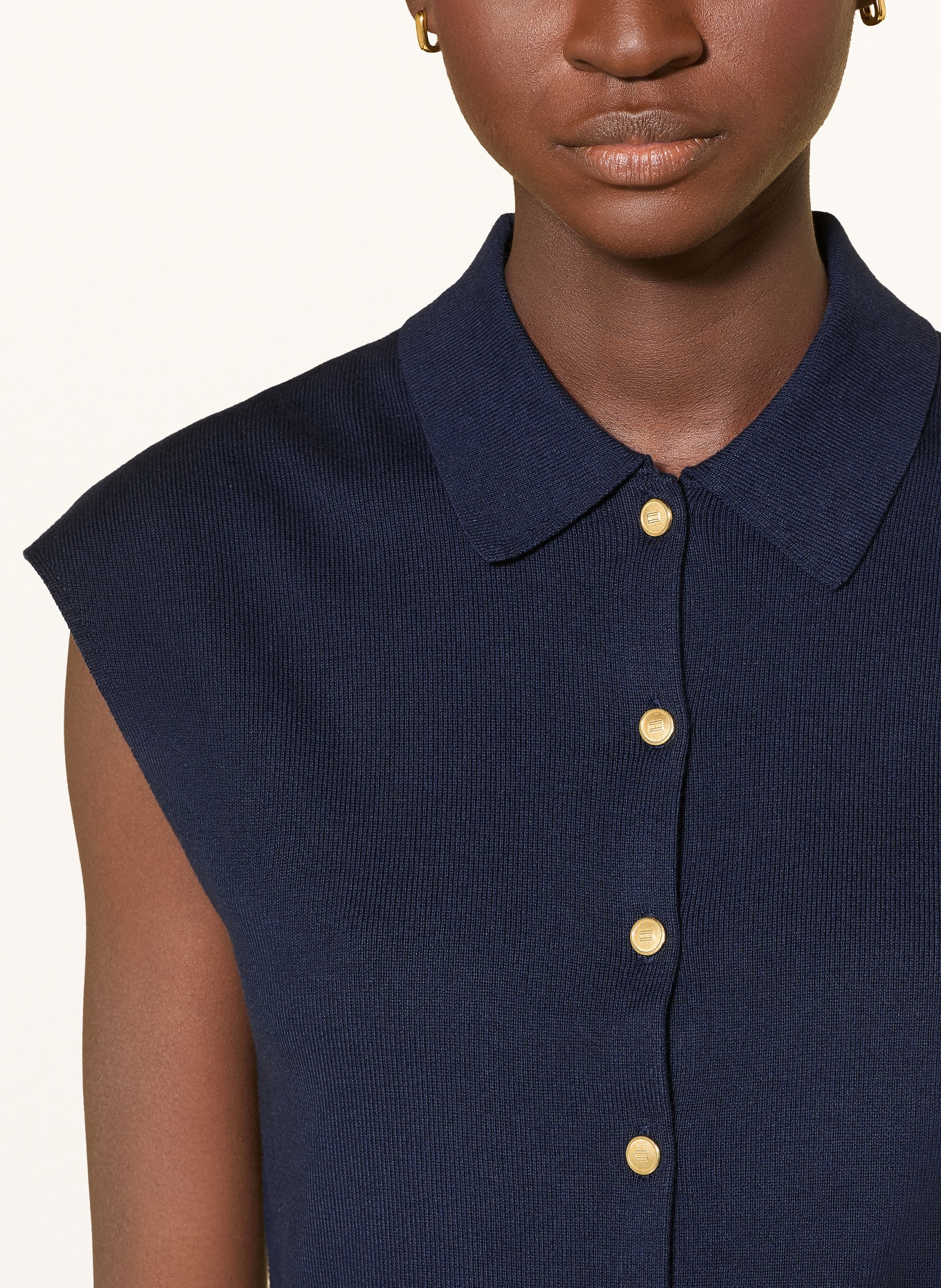 TOMMY HILFIGER Strickweste: DUNKELBLAU
