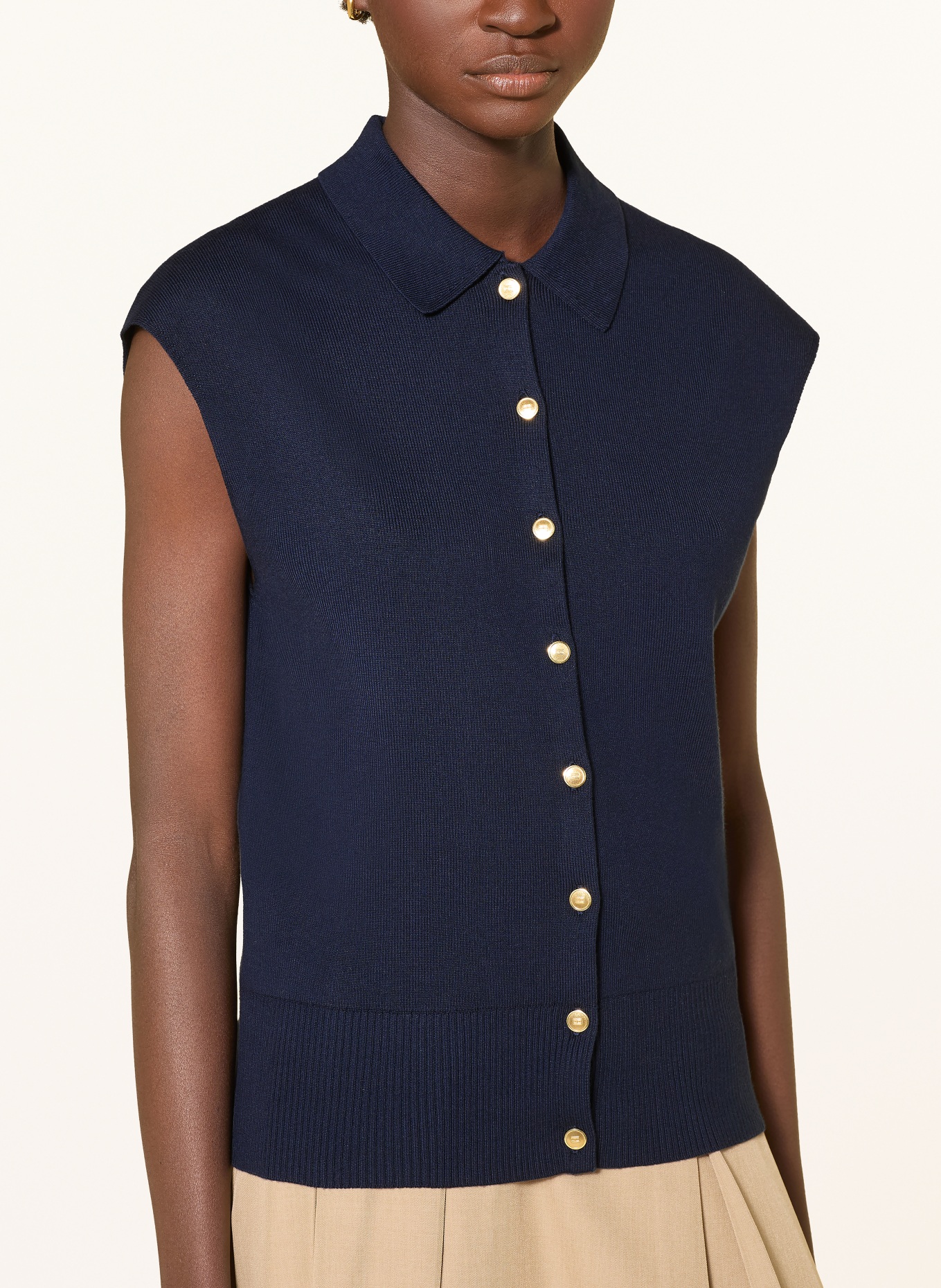 TOMMY HILFIGER Strickweste: DUNKELBLAU