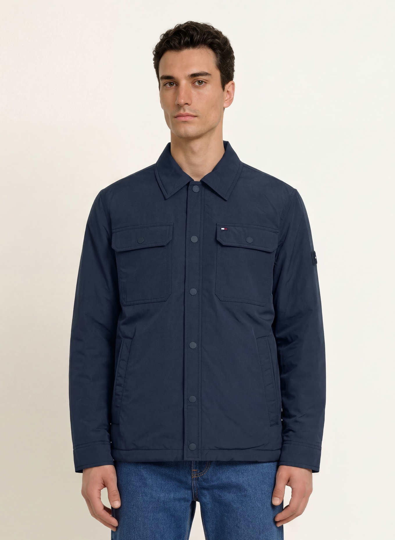 TOMMY HILFIGER Overjacket: DUNKELBLAU