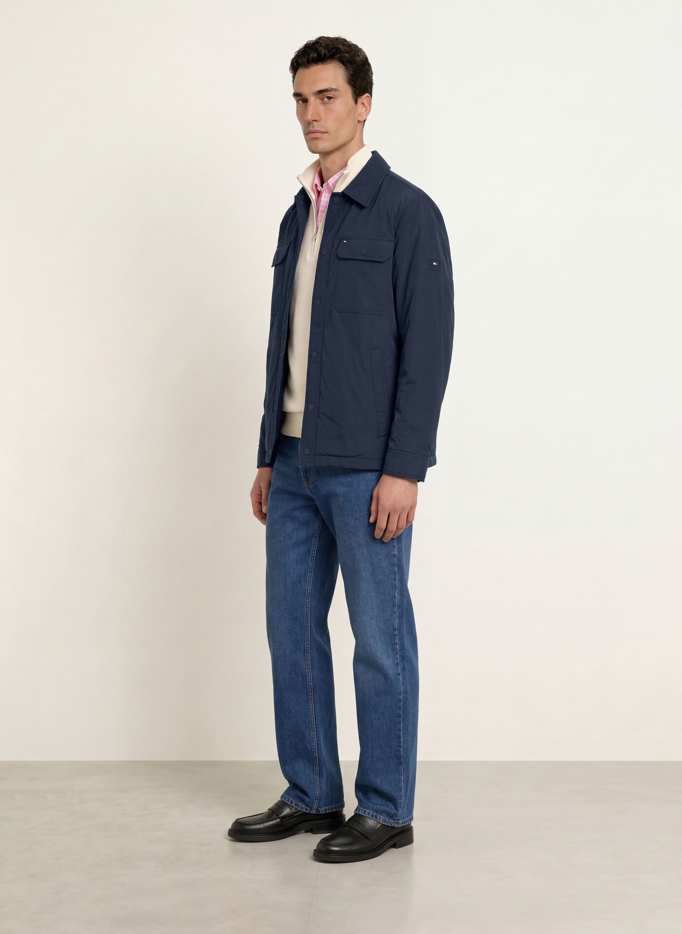 TOMMY HILFIGER Overjacket: DUNKELBLAU