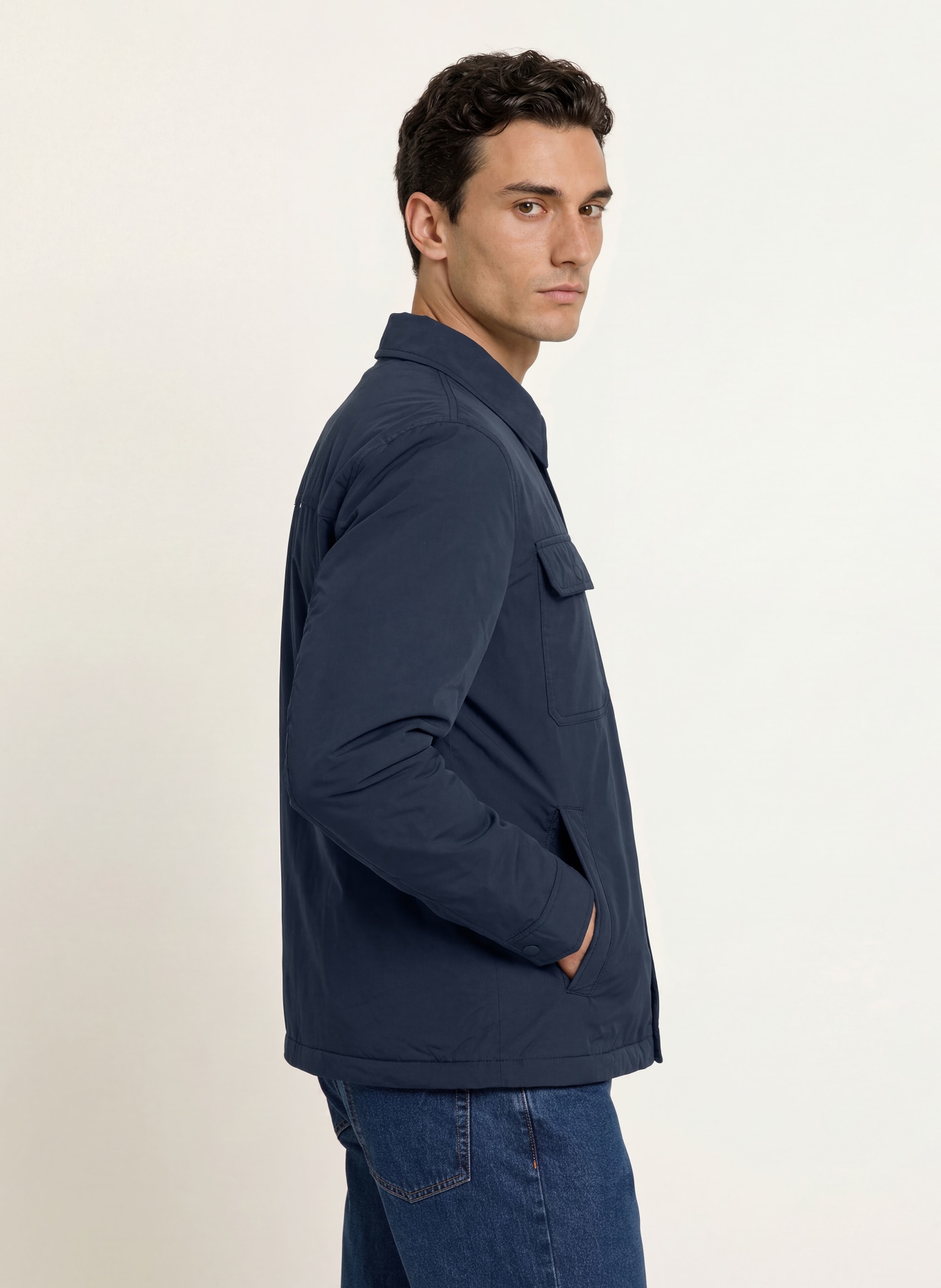 TOMMY HILFIGER Overjacket: DUNKELBLAU